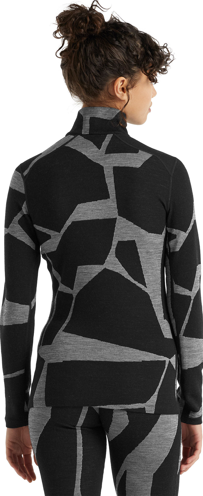 250 Vertex Fractured Landscapes Long Sleeve Half Zip Base Layer for Women - Thermal Underwear for Hiking, Skiing & Outdoor Activities
