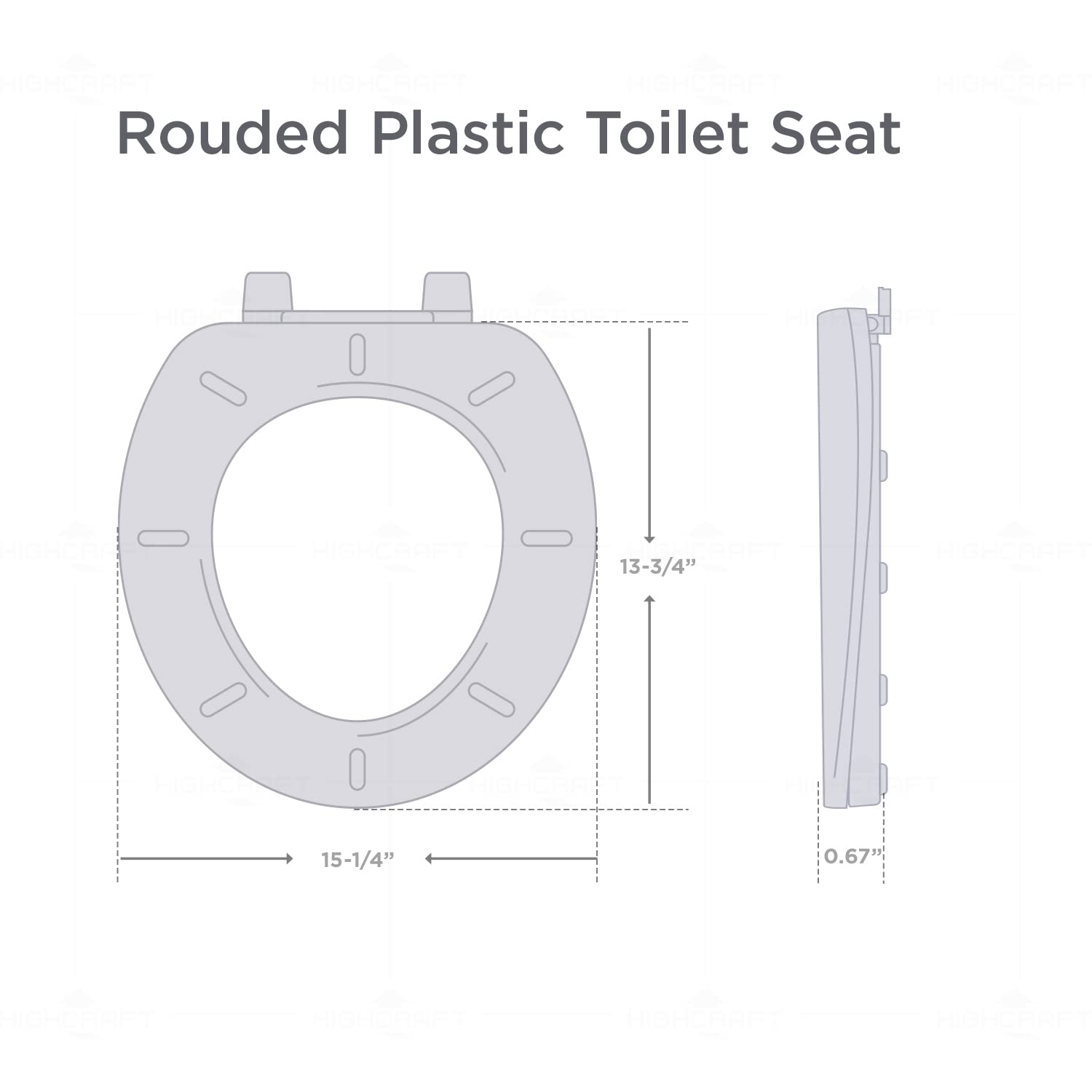 Slow Close Round Plastic Toilet Seat - Easy to Remove & Install, White - Perfect for Bathroom Upgrades & Home Renovations