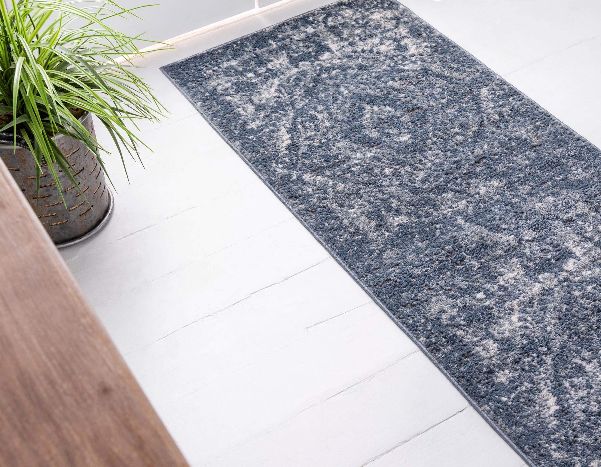 Premium Oregon Collection 12 Ft Runner Rug – Low-Pile Blue Carpet for Hallways & Entryways | Durable & Stylish Floor Covering for High-Traffic Areas in Homes & Offices