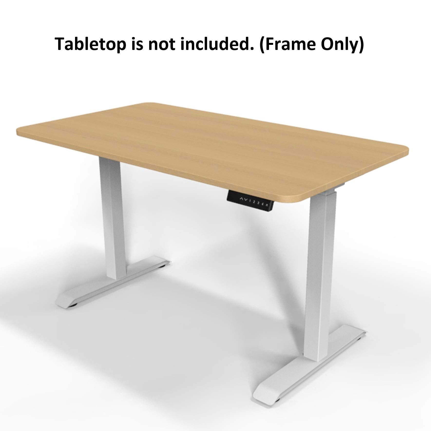 MCombo Dual Motor Electric Adjustable Standing Desk Frame - 4 Memory Positions, Heavy Duty Stand Up Desk Base, Frame Only 1688 (White) - Perfect for Home Office, Gaming & Workspace Ergonomics