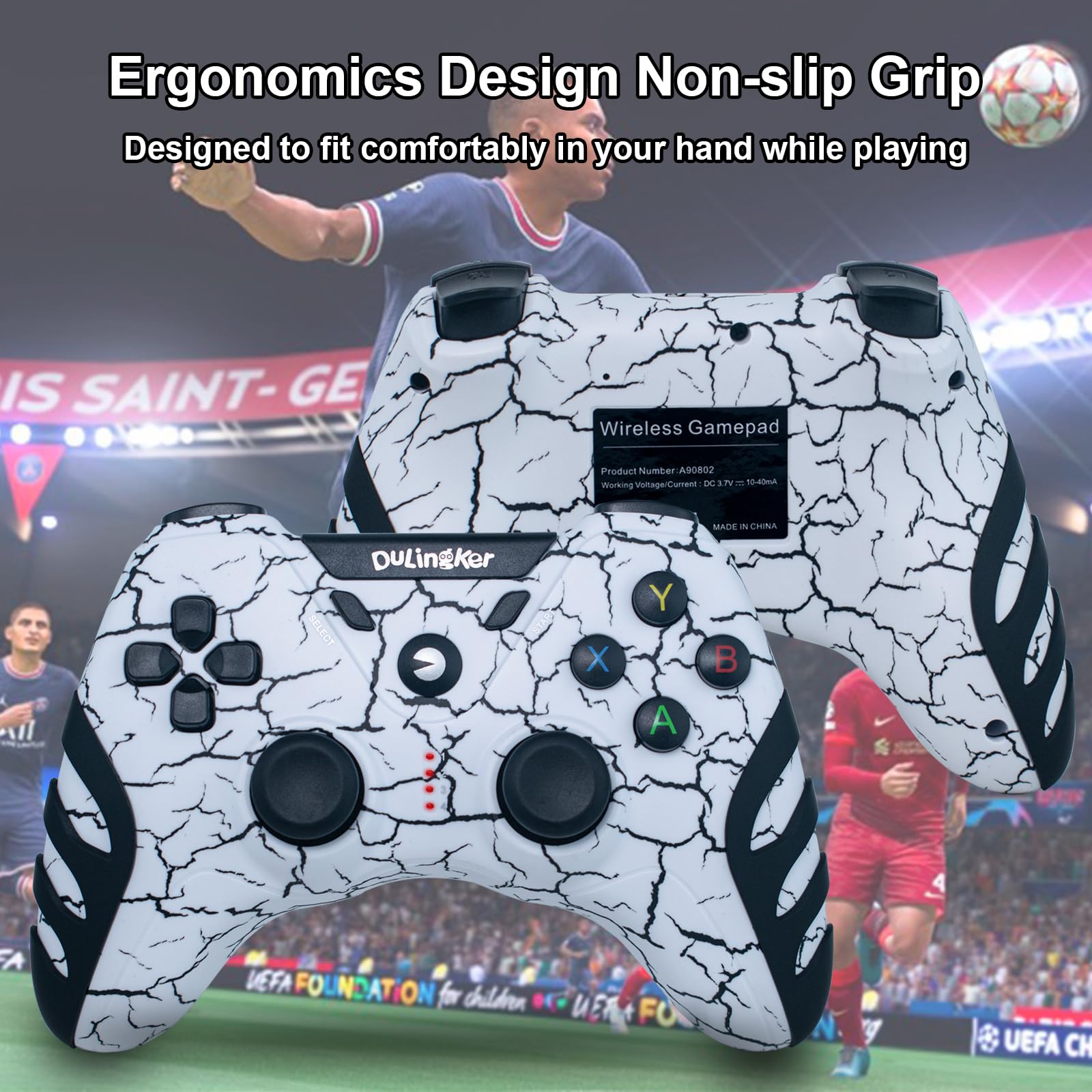 Wireless Gaming Controller for PC, PS3, Android TV & Steam - Dual Vibration, 2.4G Wireless Gamepad Compatible with Windows 11/10/8/7, TV Box & Raspberry Pi | Perfect for PC Gaming, Console Play & Smart TV Entertainment