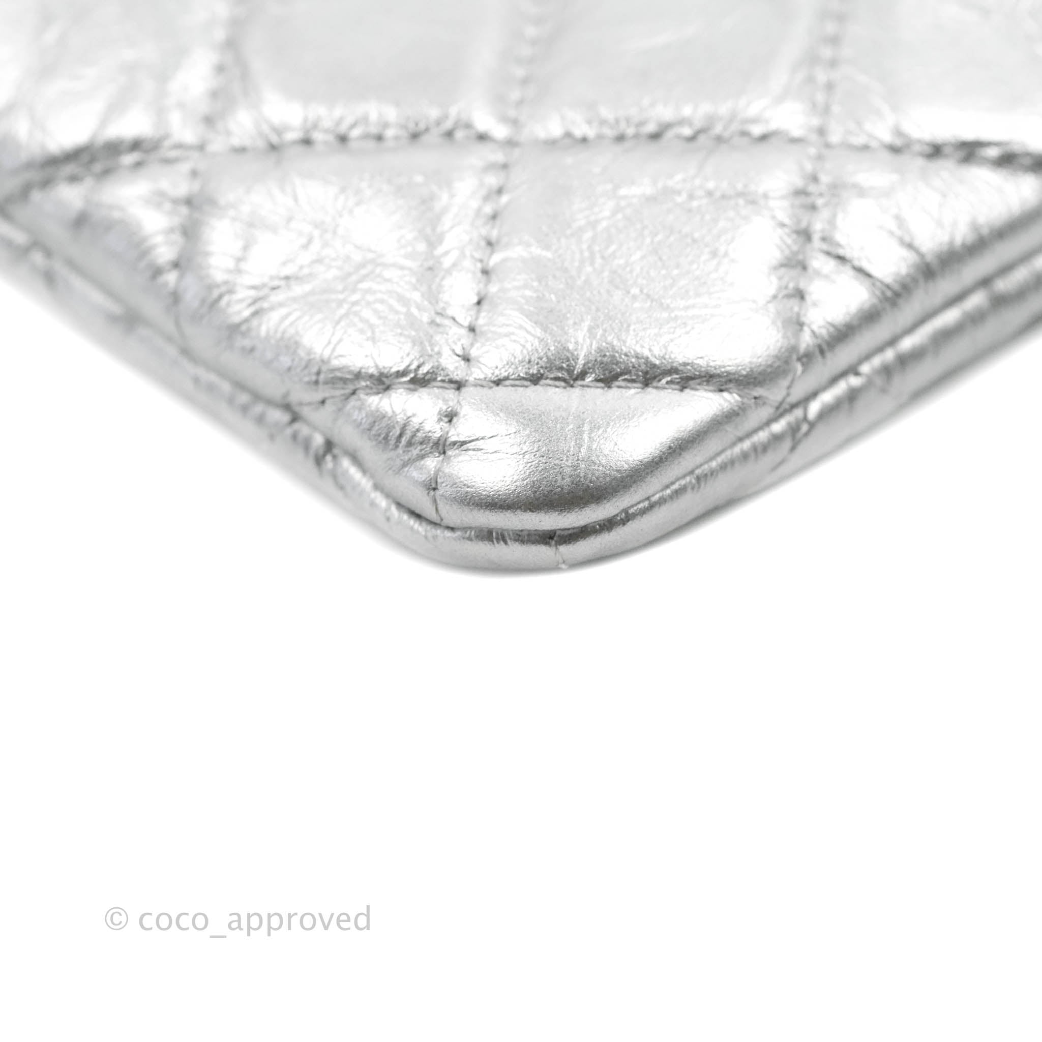 Chanel Caviar Quilted Large Cosmetic Case in Metallic Silver with Charms - Luxury Makeup Bag for Travel & Everyday Use