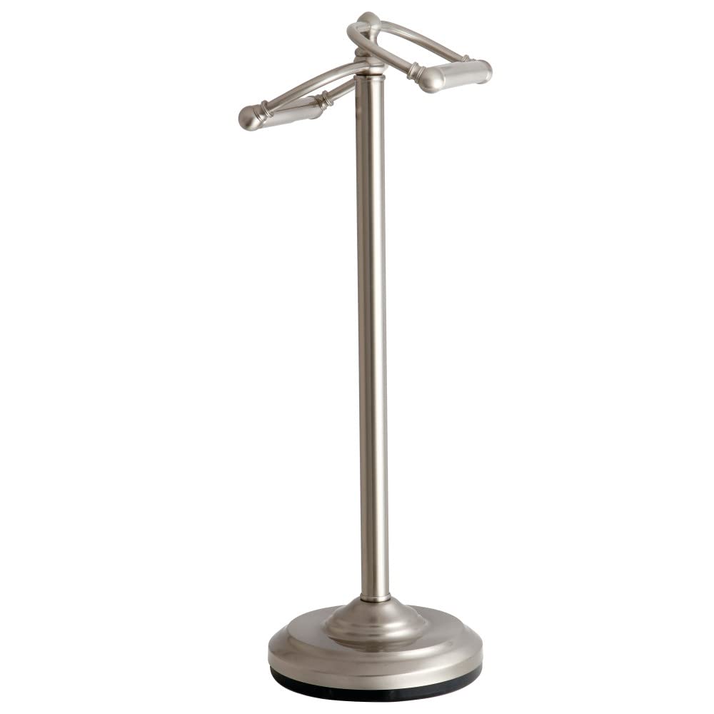 Vintage Freestanding Double Roll Toilet Paper Holder - Brushed Nickel Finish | Kingston Brass CC2208 | Bathroom & Powder Room Decor Accessory