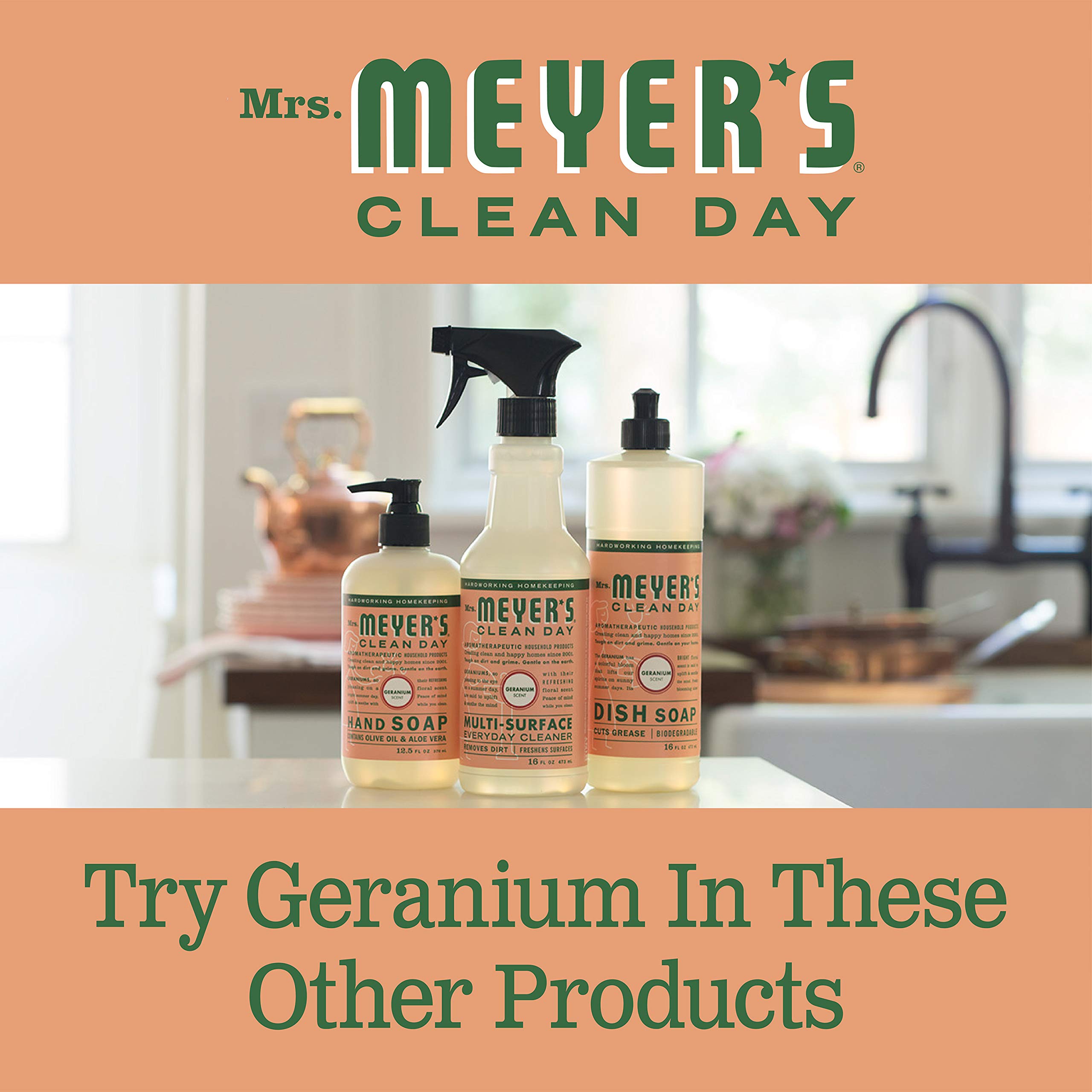 Mrs. Meyer's Clean Day Geranium Scented Room Freshener Spray - 8 Fl Oz (6 Pack) | Natural Air Freshener for Home, Bathroom & Office | Refreshing Floral Fragrance for Everyday Use