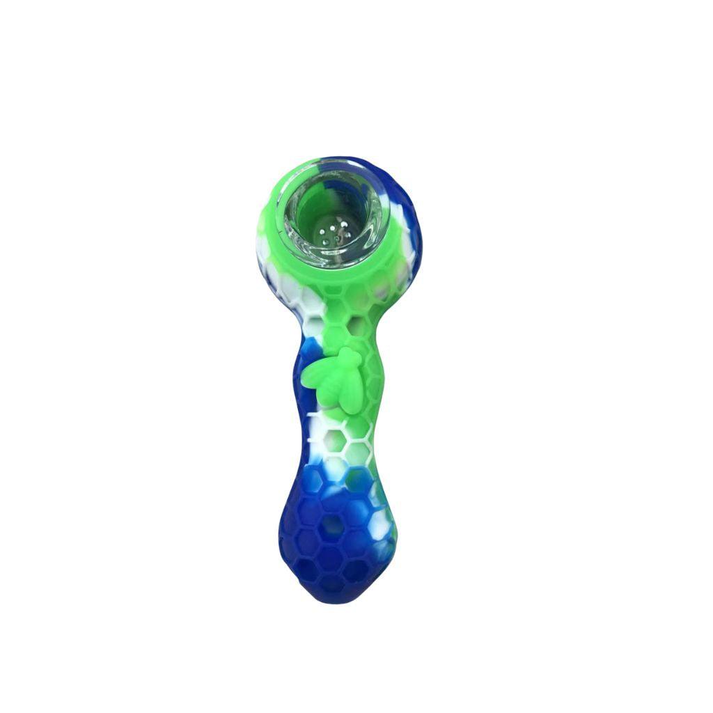 Premium Silicone Tobacco Pipe with Metal Dab Tool - Lightweight, Portable & Durable Smoking Accessory for Travel, Camping & Outdoor Activities