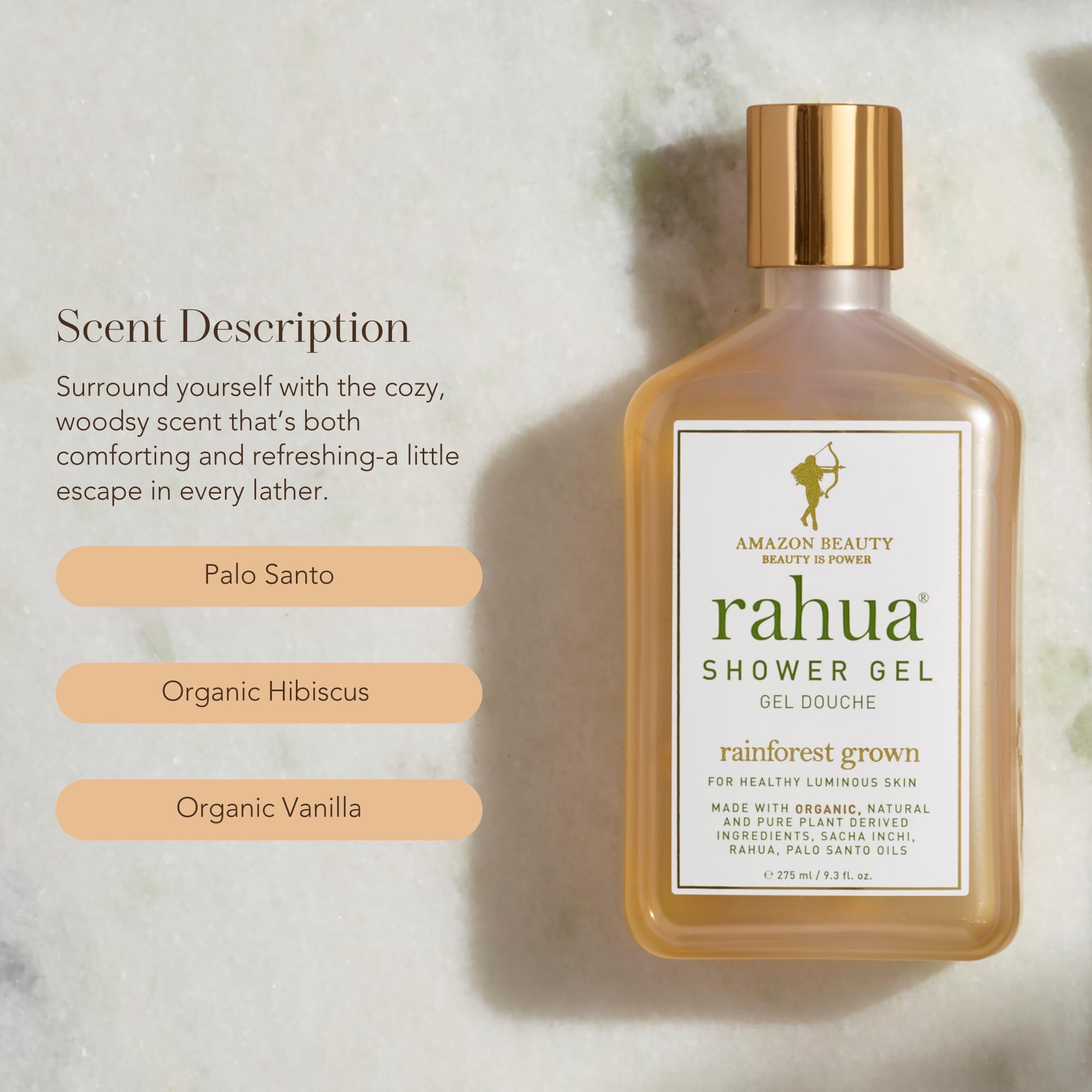Rahua Hydrating Body Shower Gel - 9.3 fl oz (275ml) | Vegan & Organic Shower Cream for Soft Skin | Perfect for Daily Use, Spa Days & Travel