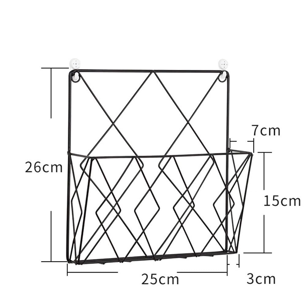 PRETYZOOM Wall Mounted Magazine Holder - Metal Wall Hanging File Folder Rack & Book Shelf Organizer - Space Saving Storage Bin for Home Office (25x3x26cm) - Perfect for Living Room, Bedroom, Study & Workspace Organization