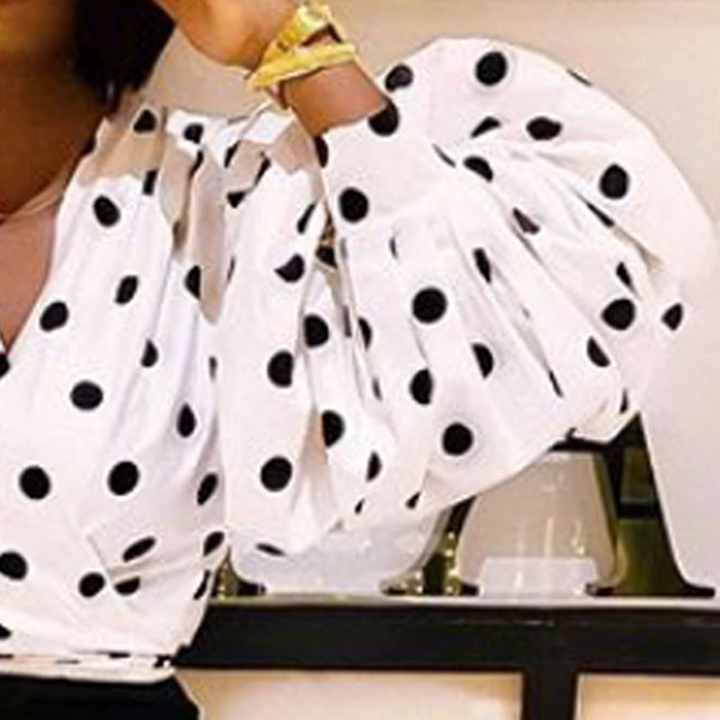 Floral Print Women's Blouse - Black Office Shirt with Collar Neck for Professional Workwear & Business Casual Outfits