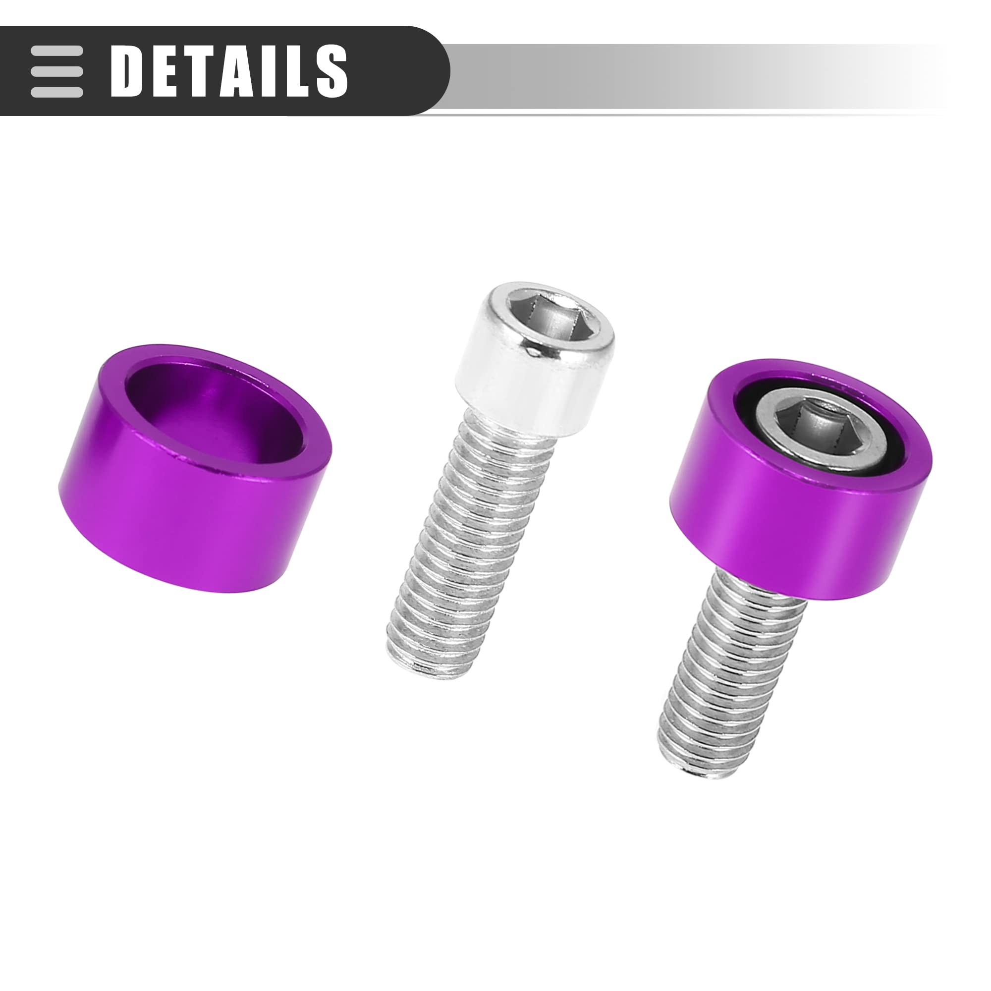 Motoforti M8x1.25 Aluminum Alloy Purple Header Manifold Cup Washers Bolts - 9pcs Engine Racing Hardware for Acura NSX 1991-2005 | High-Performance Upgrade for Track & Street Racing