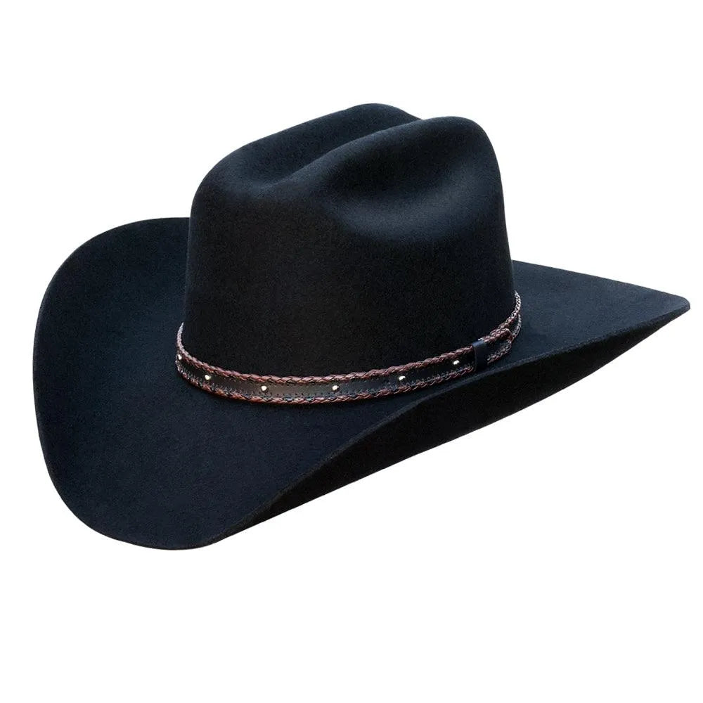 Premium Silverado Flynn Wool Felt Cowboy Hat for Men - Western Style Rancher Hat with Wide Brim - Perfect for Rodeo, Ranch Work & Outdoor Adventures