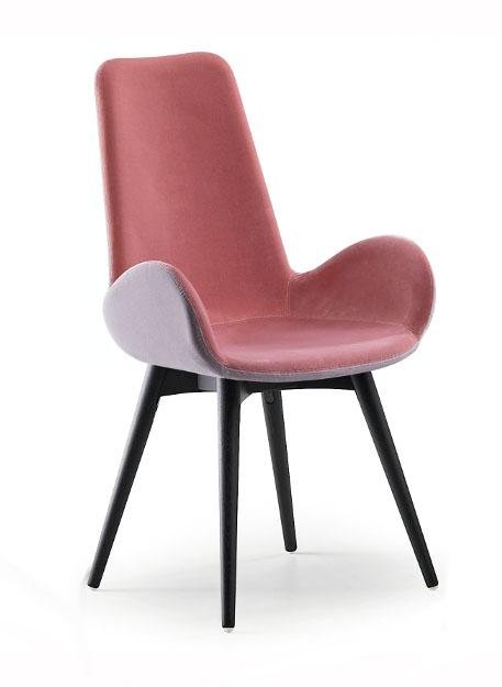 Midj Dalia PA L_R TS Armchair - Modern Lounge Chair for Living Room, Office, or Reading Nook - Comfortable Upholstered Accent Chair with Wooden Legs