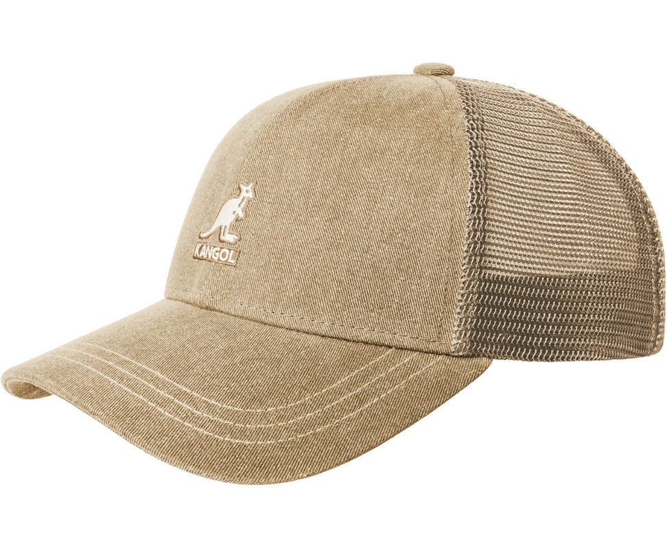 Kangol Distressed Cotton Mesh Baseball Cap in Oat - Vintage Style Adjustable Hat for Men & Women - Perfect for Outdoor Activities, Sports, and Casual Wear