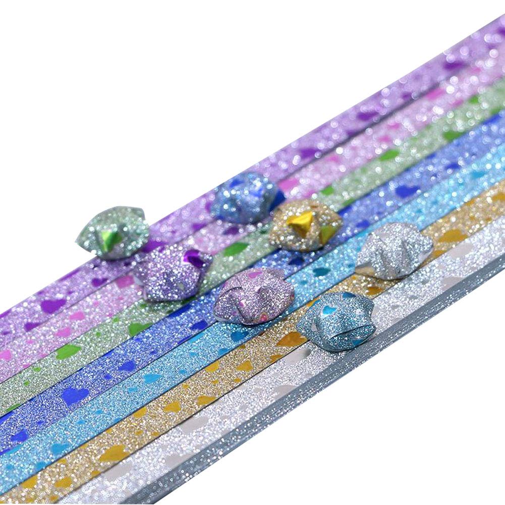 Jingyun 140 Sheets Colorful Star Origami Paper - DIY Shiny Folding Paper for Crafts, Gift Wrapping & Party Decorations | Perfect for Scrapbooking, Classroom Activities & Holiday Gift Supplies