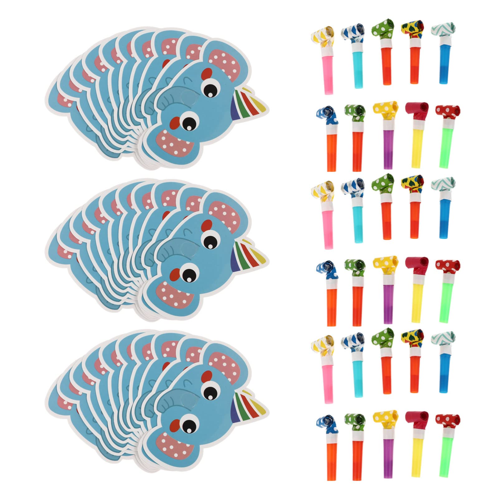 iBasenice 30pcs Animal Noise Maker Party Blowers - Fun Kids Party Favors, Birthday Celebration Supplies & Festive Noise Makers for New Year, Halloween, Carnivals & School Events