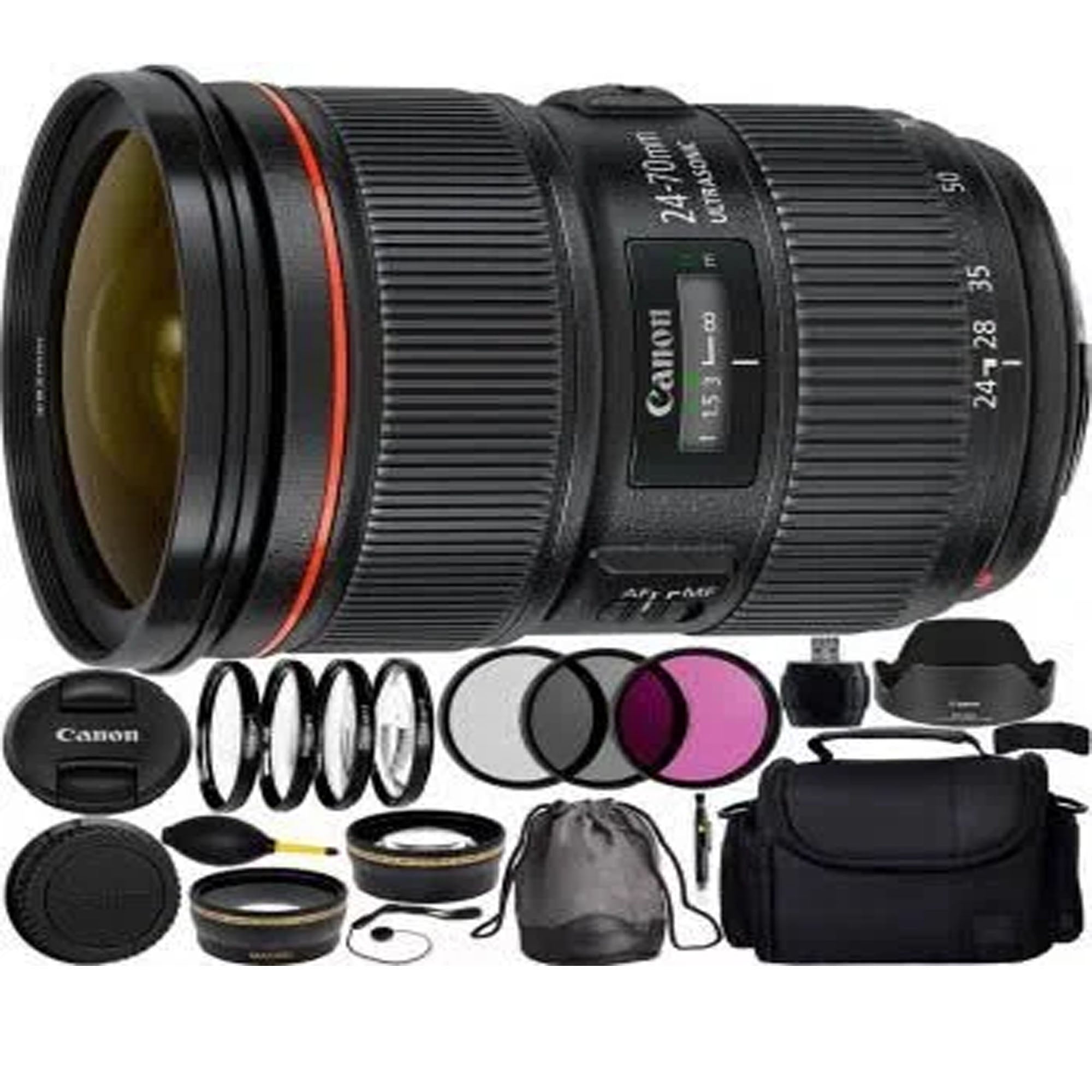 Canon EF 24-70mm f/2.8L II USM Standard Zoom Lens with Accessories Bundle - Perfect for Portrait, Wedding & Travel Photography