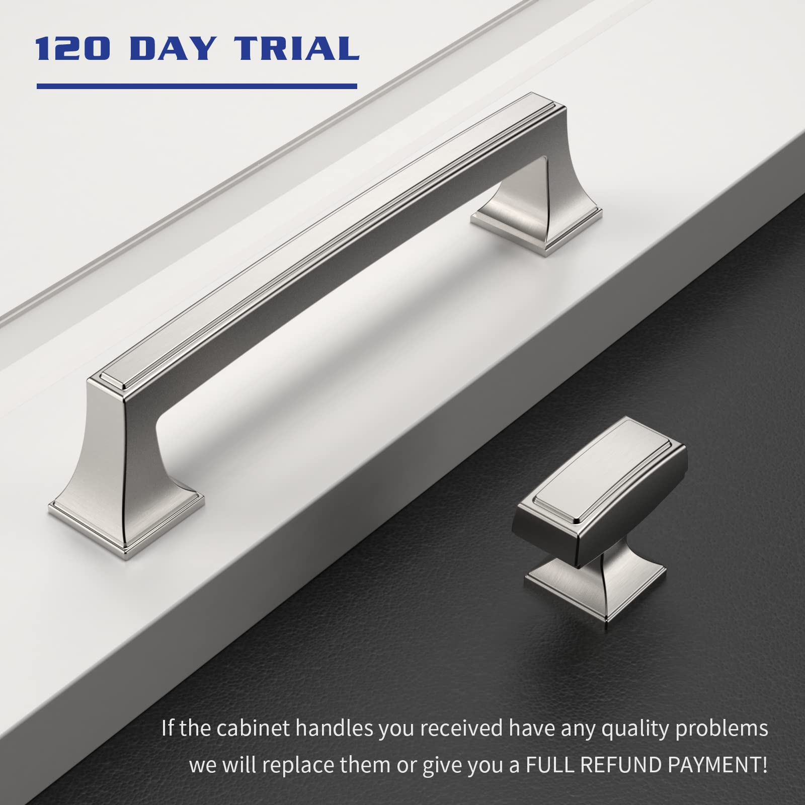 10 Pack 5 Inch (128mm) Brushed Satin Nickel Cabinet Handles & Drawer Pulls - Durable Kitchen Cabinet Hardware for Dresser, Cupboard, Wardrobe - Perfect for Home Renovation & Furniture Upgrade