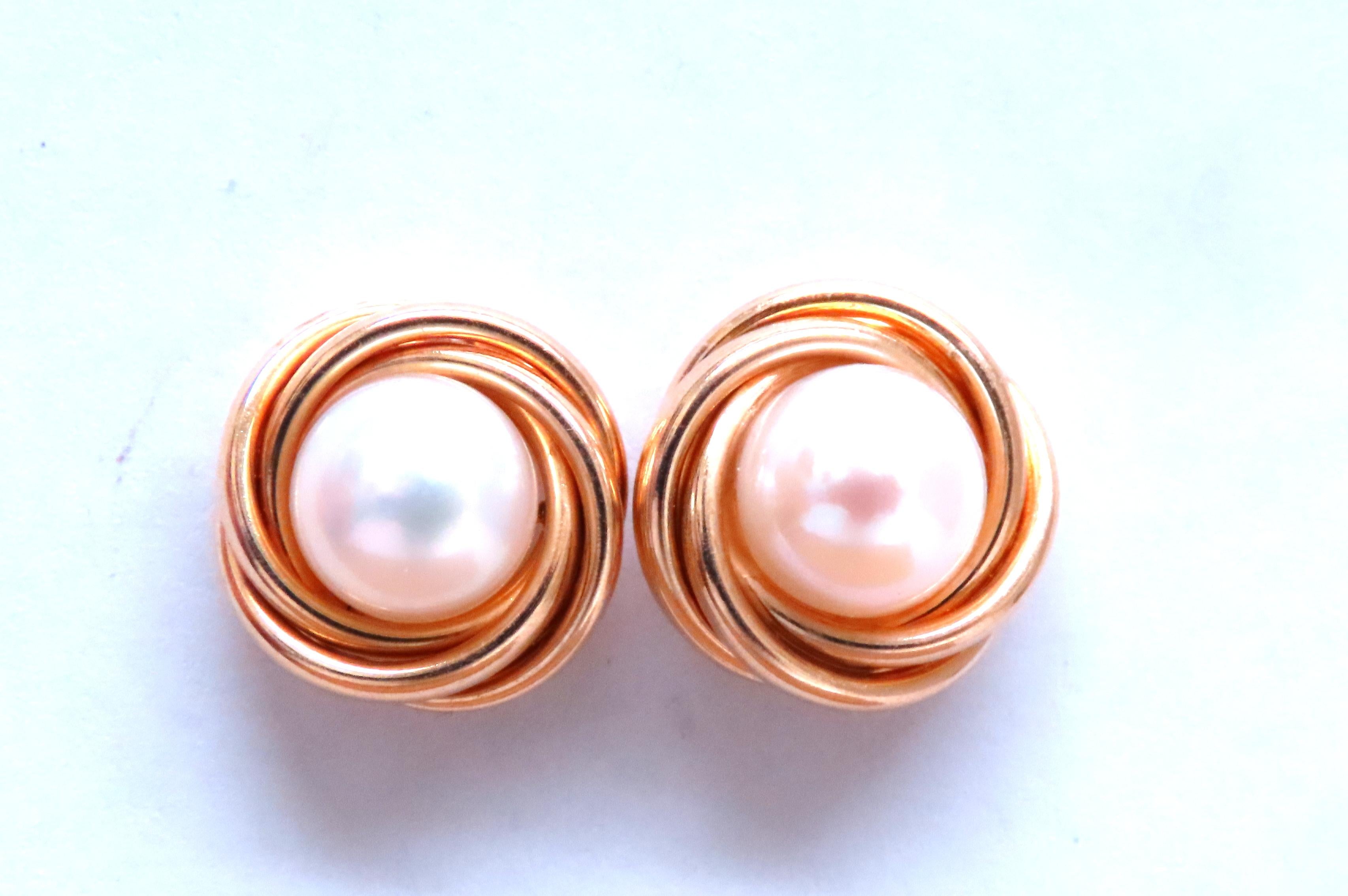 Vintage Robins Egg Pearl Nest Earrings in 14kt Gold (12.6g) - Elegant Dangle Drop Earrings for Women, Perfect for Weddings, Parties & Special Occasions