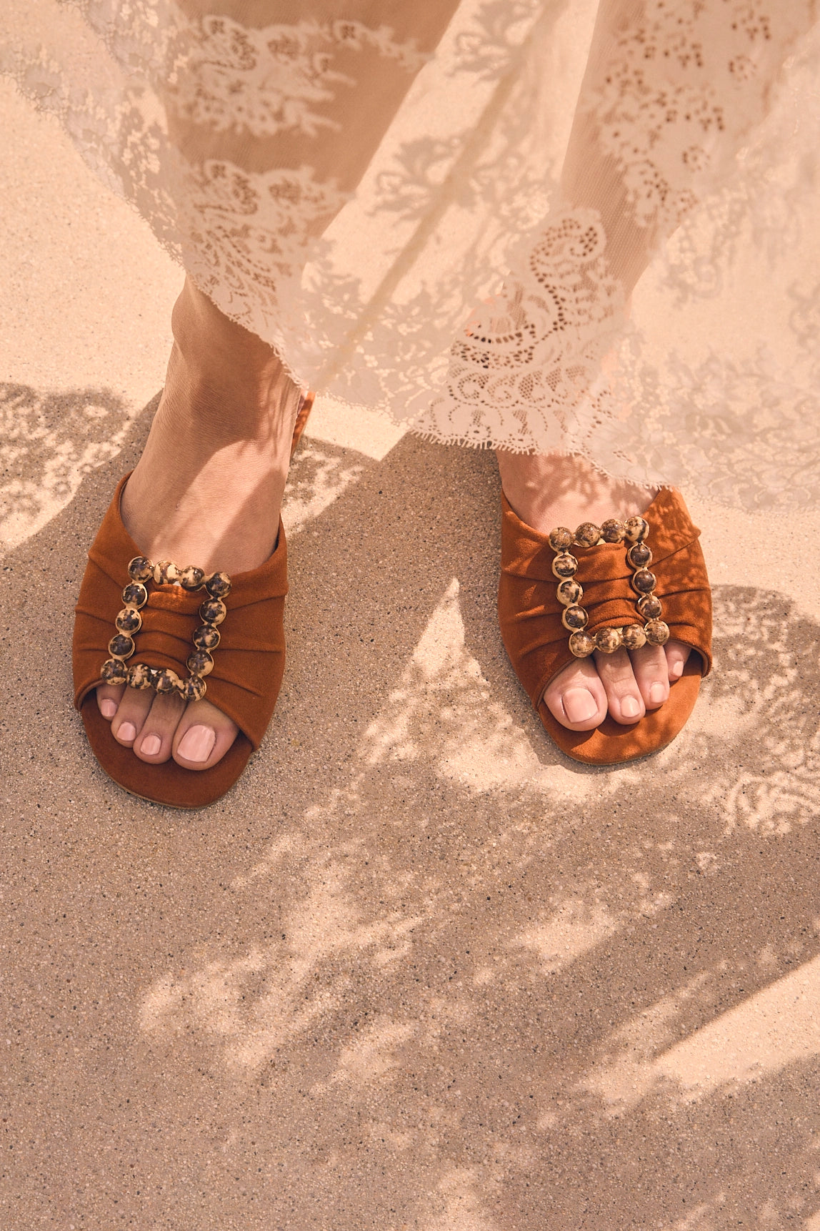 Chloe Gosselin by Larroudé Nova Flat Shoes in Chestnut Suede - Comfortable & Stylish Women's Loafers for Work, Office & Casual Wear
