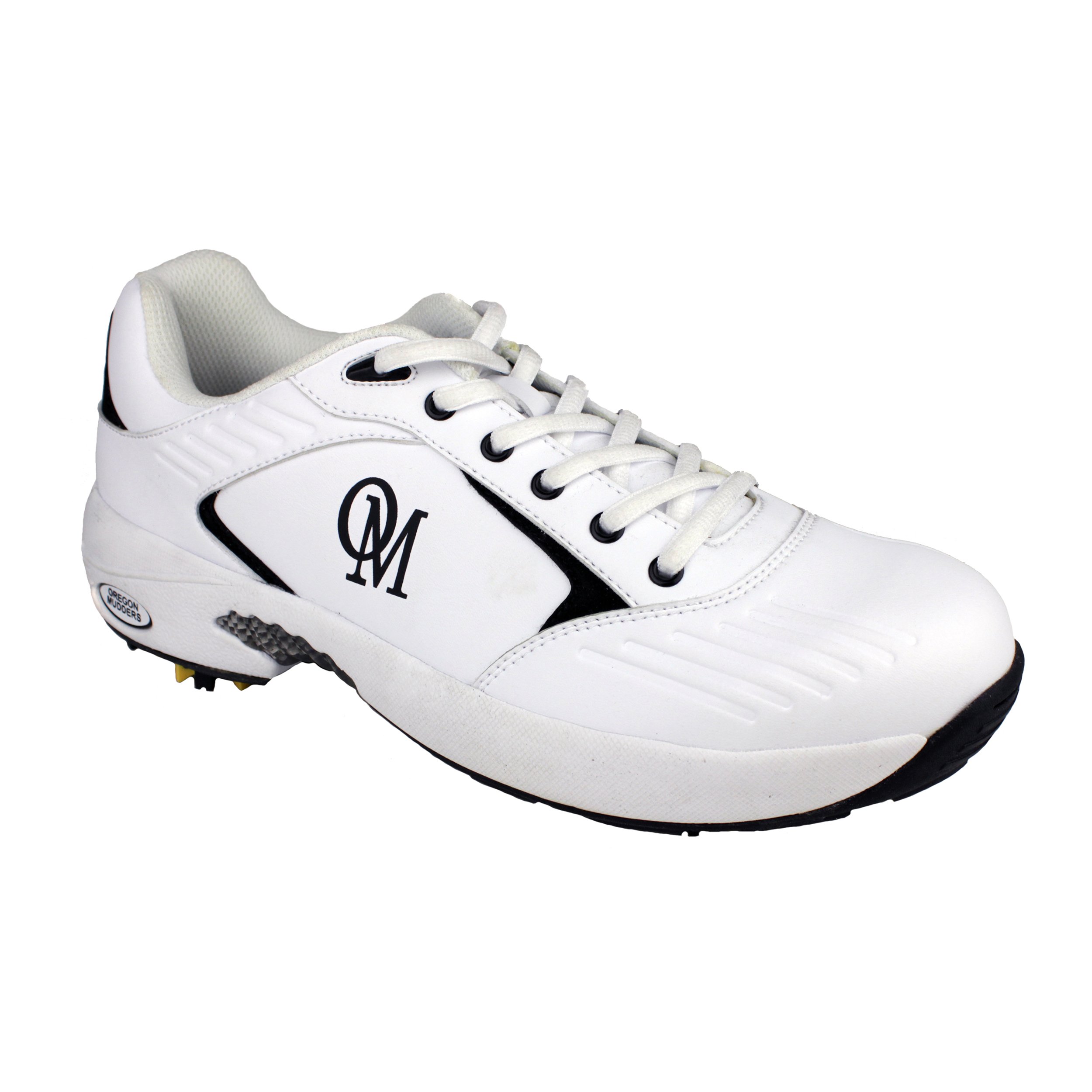 Men's MCA400 Spiked Golf Shoes - Breathable Athletic Sneakers for Golfing - Size 7.5 US (White) - Perfect for Golf Course, Driving Range & Outdoor Sports