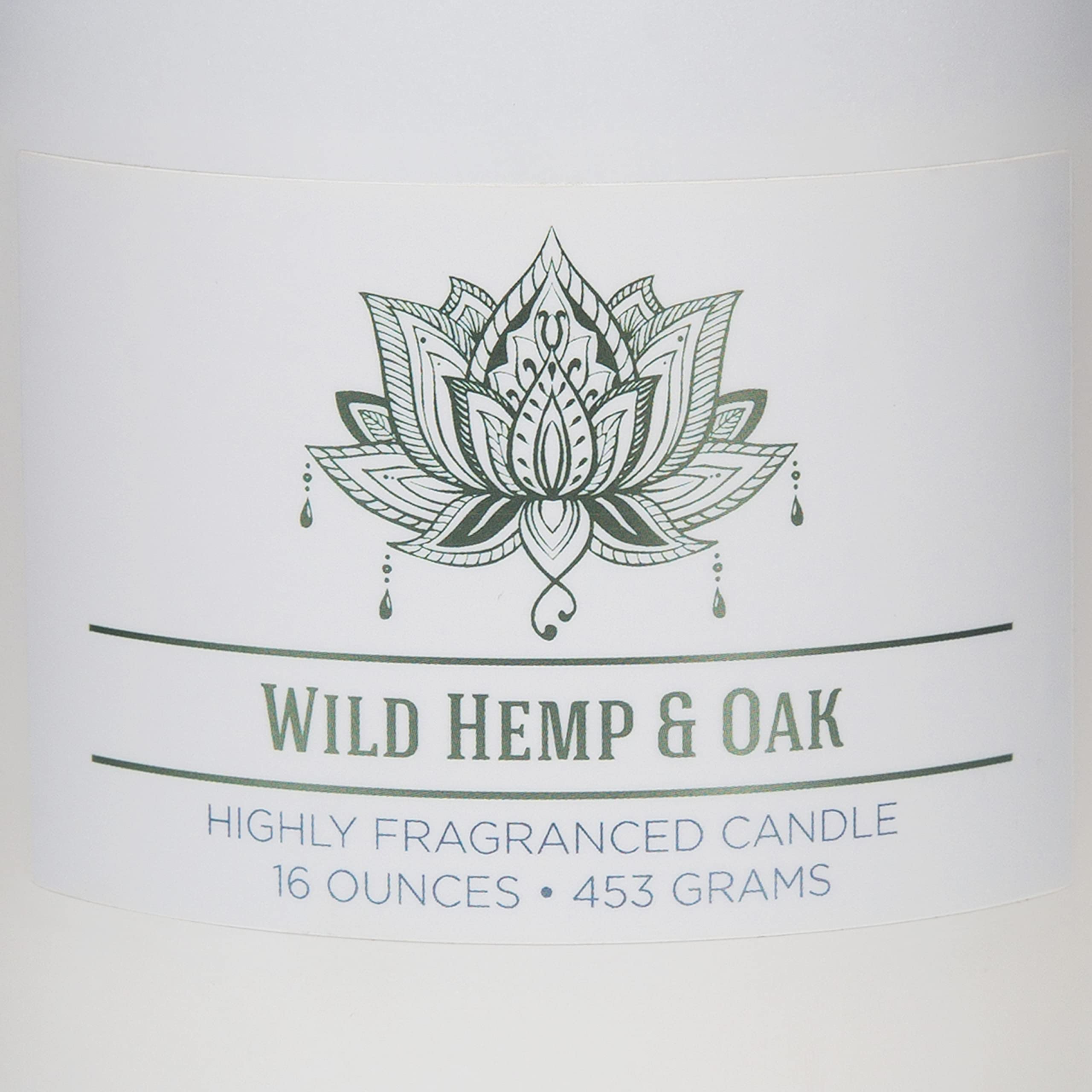 CAROLINA Wild Hemp & Oak Scented Soy Wax Candle - 2 Wick Aromatherapy Candle for Relaxation, 16oz (60 Hour Burn) | Home Fragrance, Wellness Collection, USA Made | Perfect for Yoga, Meditation & Stress Relief