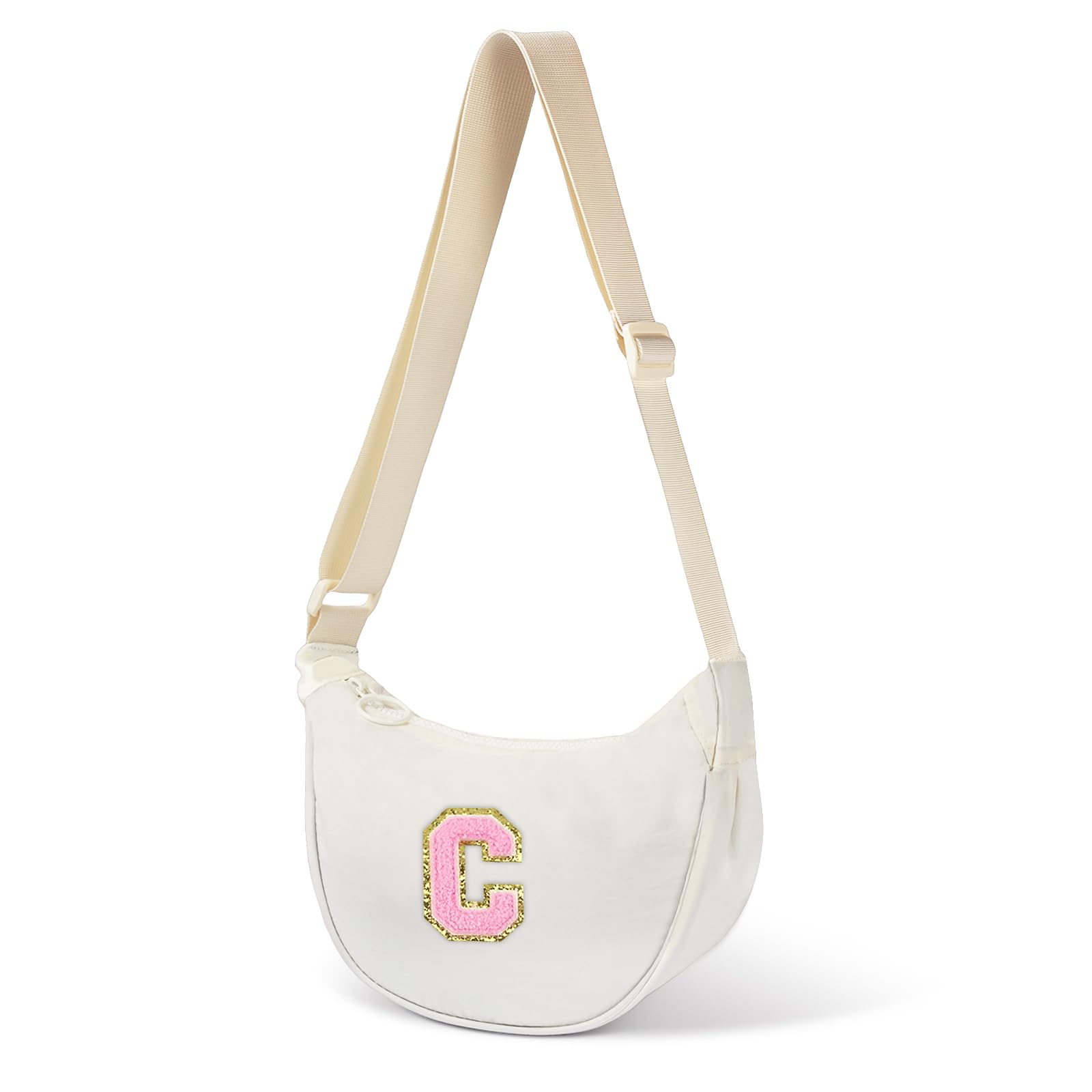 Personalized Initial Small Crescent Crossbody Bag for Women - Trendy Cute Birthday & Holiday Gift for Her - Perfect for Everyday Use, Travel, and Special Occasions