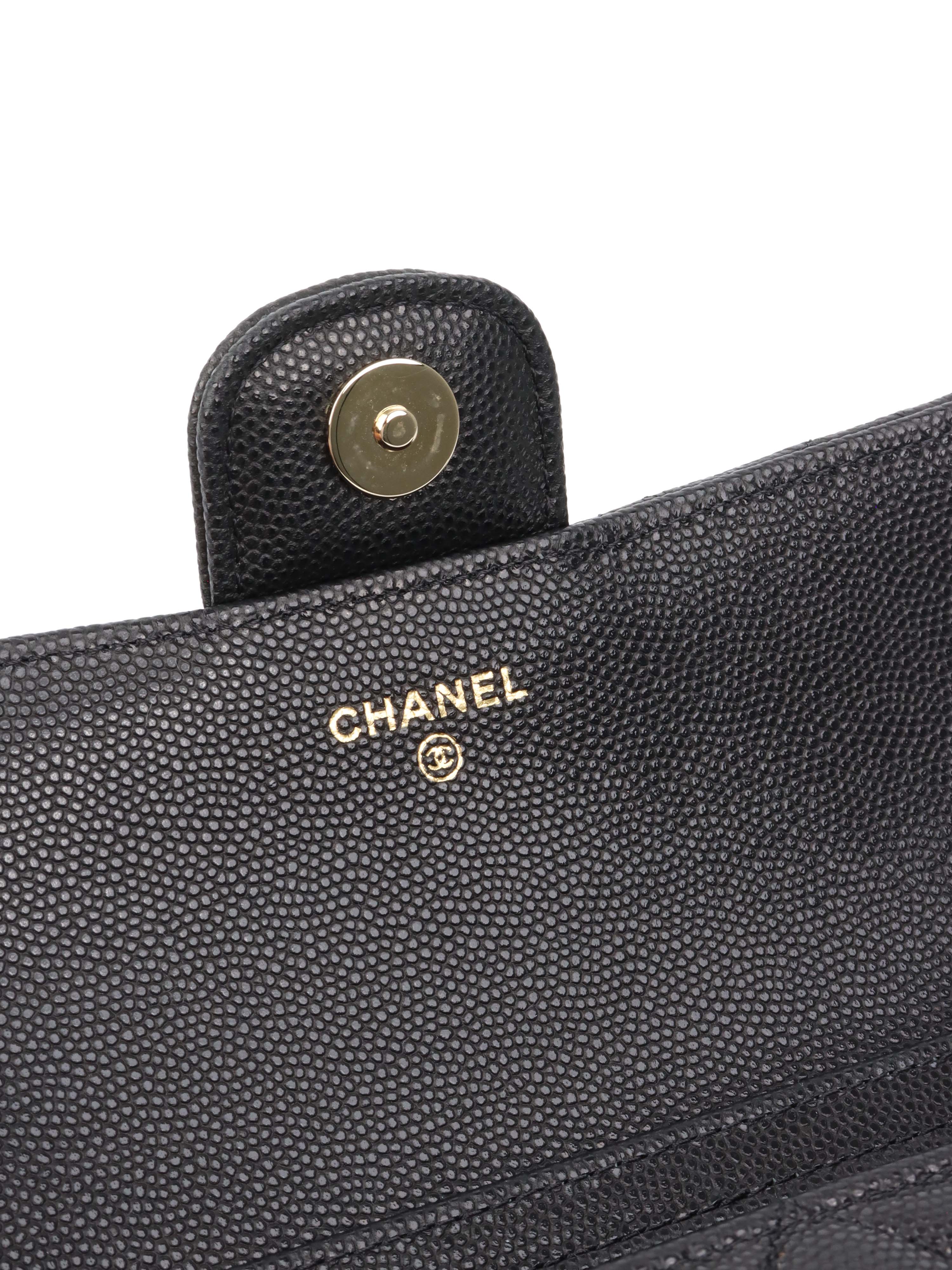 Chanel Black Caviar Leather Glasses Case Chain Bag - Luxury Eyewear Holder for Women, Designer Sunglasses Pouch with Chain Strap, Perfect for Travel & Everyday Use