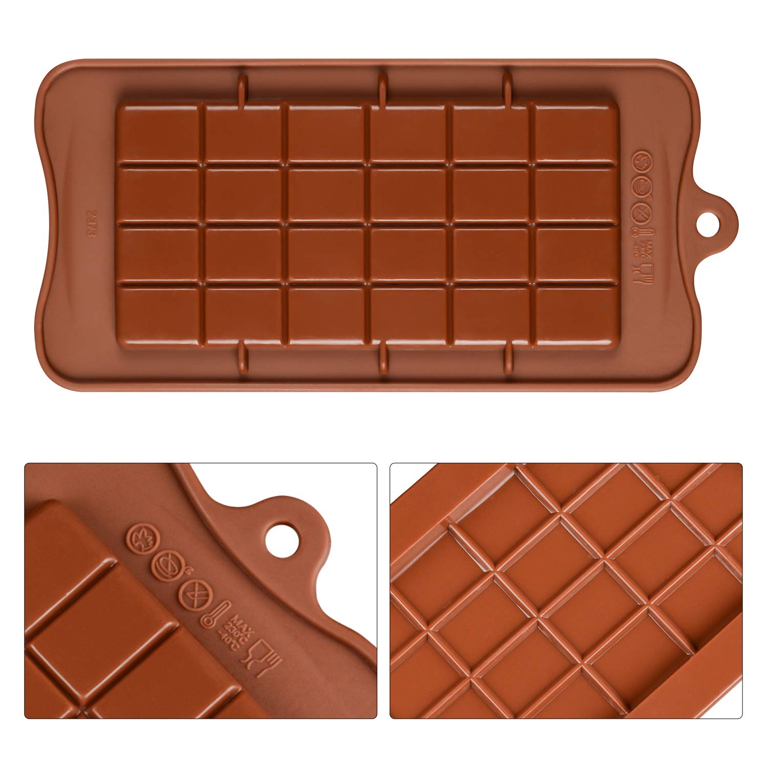 Silicone Chocolate Bar Mold Set of 4 - Break Apart Candy & Protein Bar Molds for Homemade Chocolate, Energy Bars - Perfect for Baking, Candy Making, and DIY Treats at Home