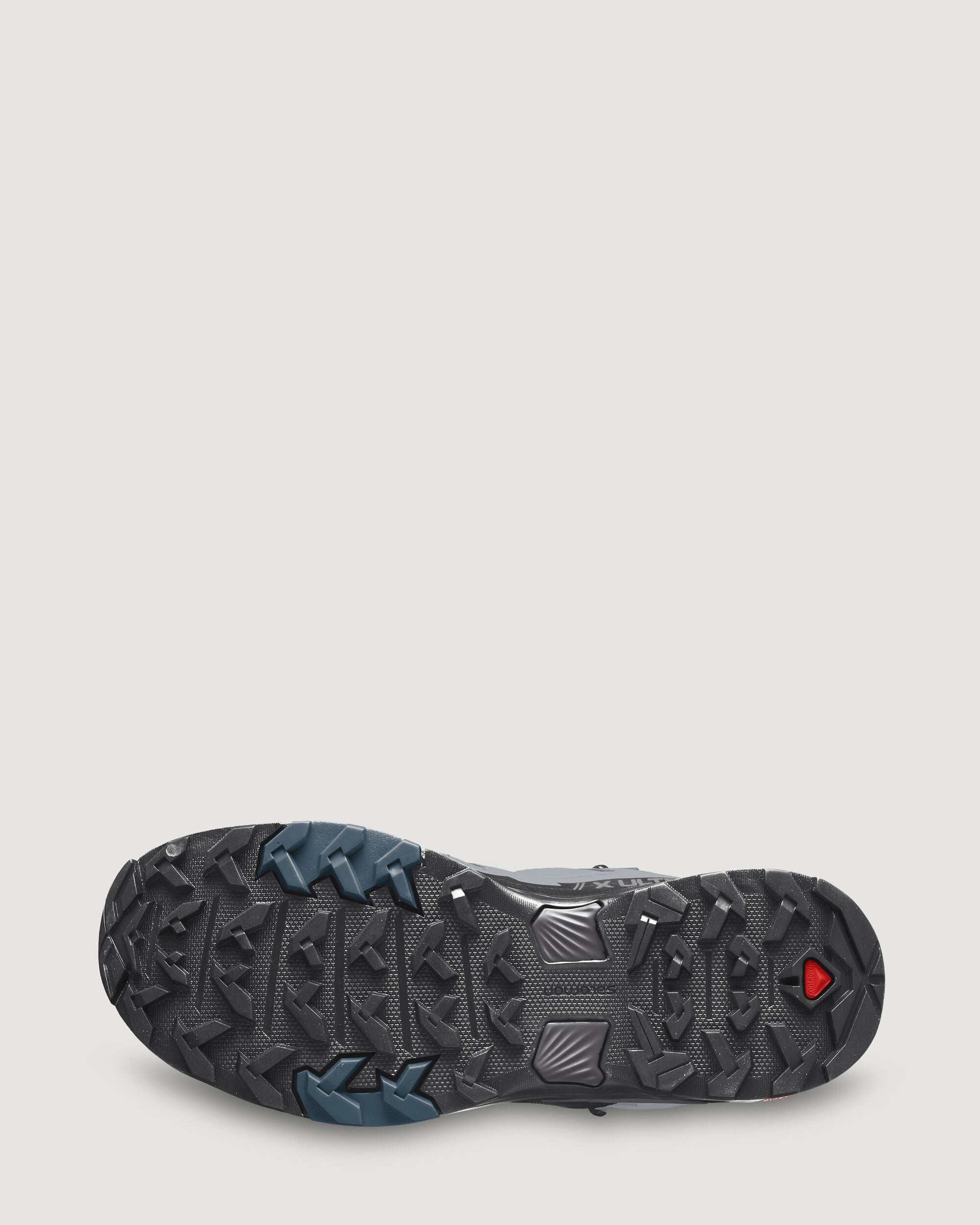Women's Salomon X Ultra 4 GORE-TEX Mid Waterproof Hiking Boots - Quarry/Black/Legion Blue - Lightweight Trail Shoes for Outdoor Adventures & Mountain Trekking