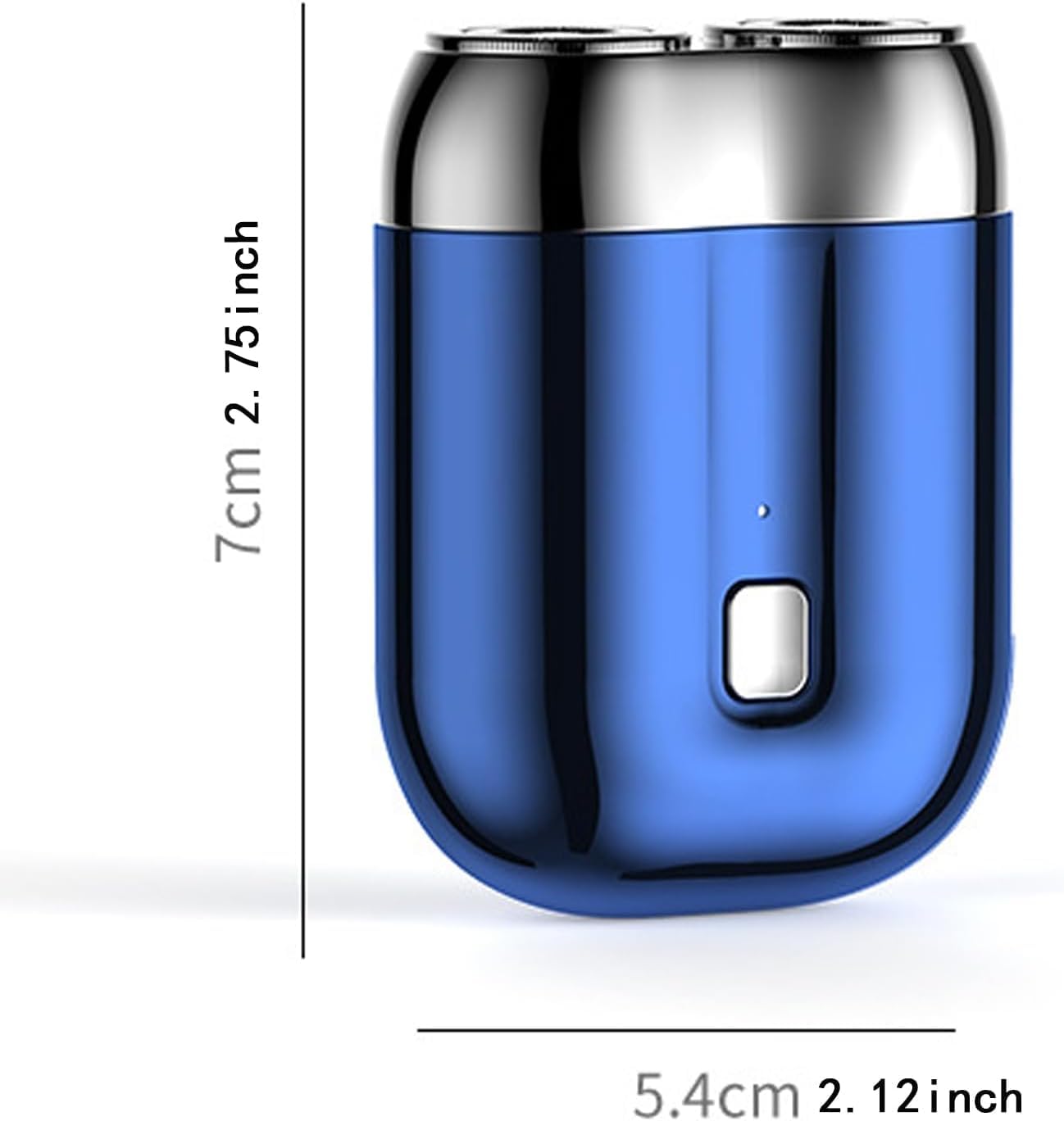 Jacooba Mini Dual-Head Electric Shaver for Men - Portable Rechargeable Travel Shaver with Double-Ring Magnetic Cutter - Blue - Perfect for Home, Office & Travel Grooming