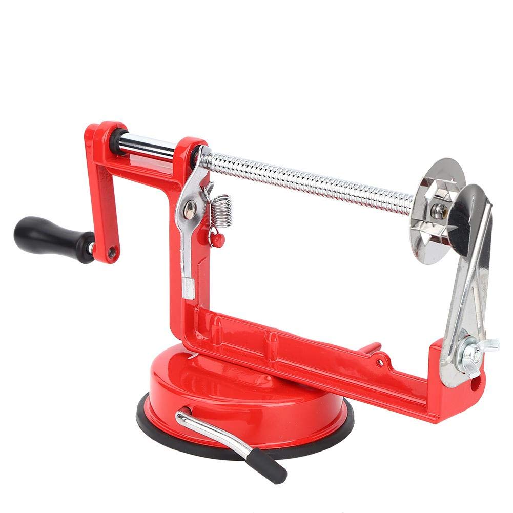 Stainless Steel Potato Spiral Cutter - Manual Vegetable Slicer with 4 Bamboo Sticks for Perfect Curly Fries & Veggie Noodles | Ideal for Home Kitchen, Camping & Meal Prep