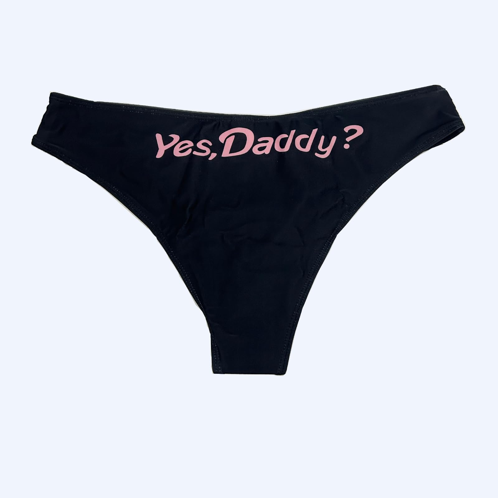 Women's 2-Piece Underwear Set - 'Yes Daddy' Printed Camisole Bra & Bikini Briefs | Sexy Sleepwear & Loungewear for Date Night, Vacation & Intimate Moments
