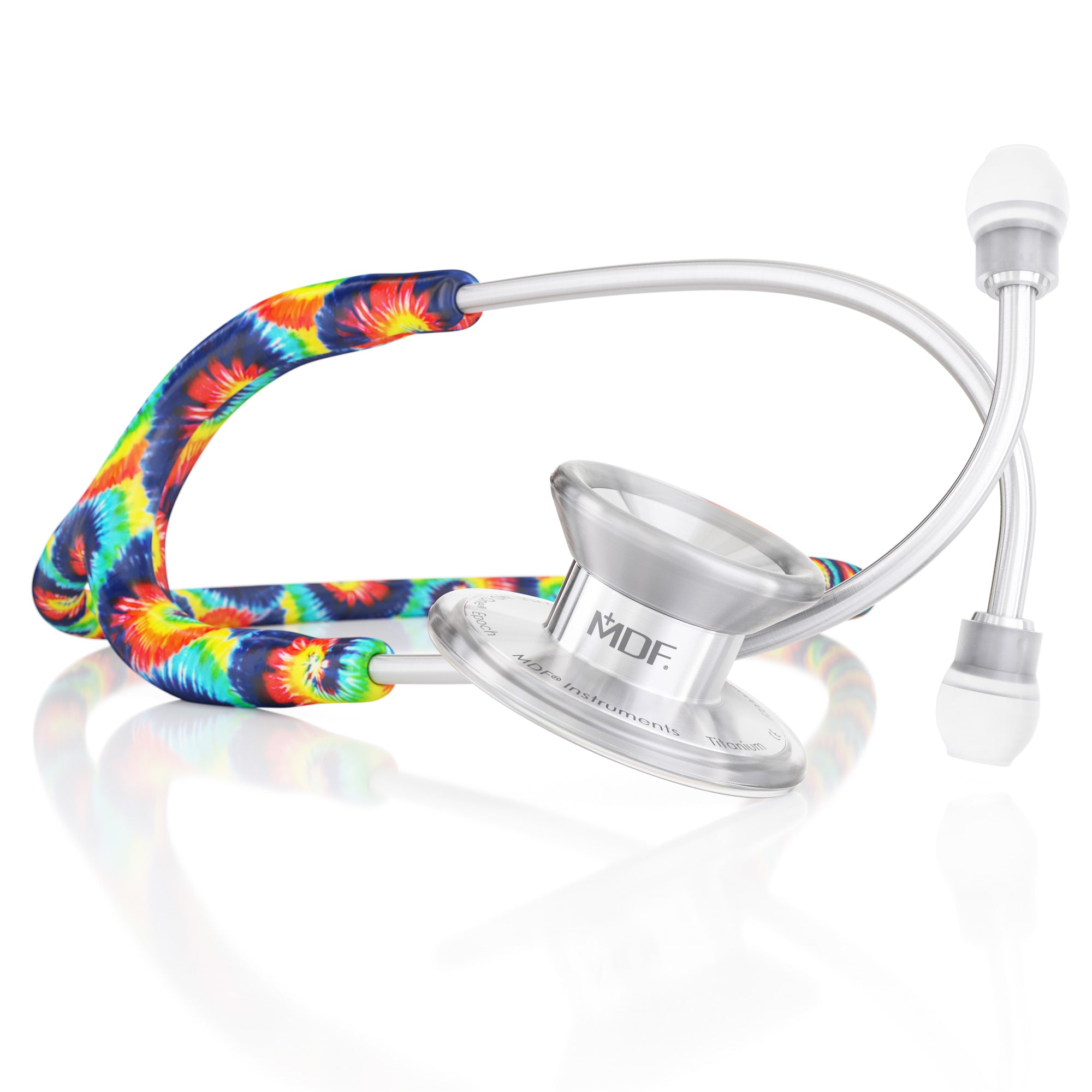 MD One® Epoch® Titanium Adult Stethoscope - Premium Tie Dye Design for Medical Professionals & Nursing Students - Ideal for Hospitals, Clinics & Healthcare Training