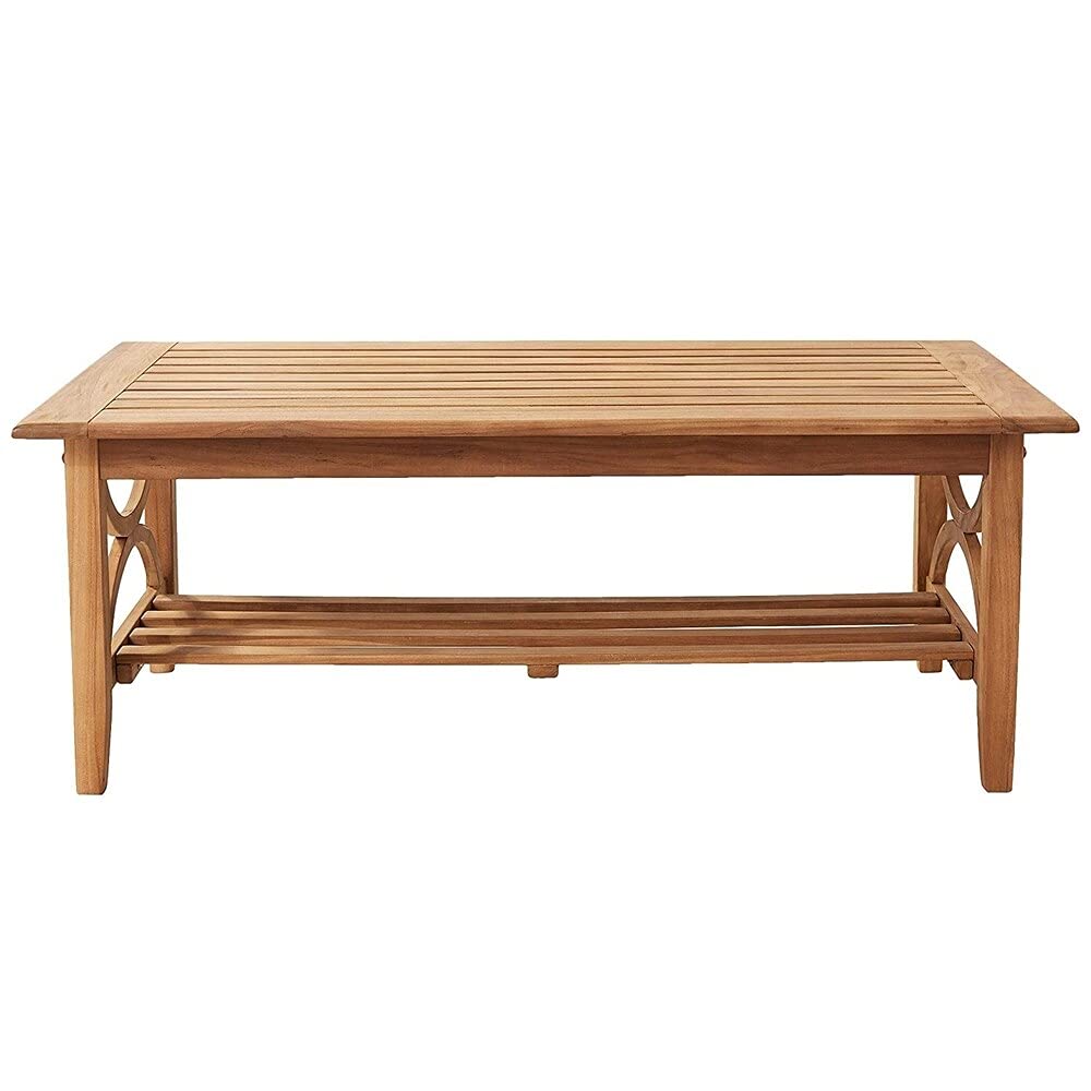 Cambridge Casual Chester Superior Indonesian Teak Patio Coffee Table - Natural Teak Wood Outdoor Furniture for Garden, Deck, Poolside & Patio
