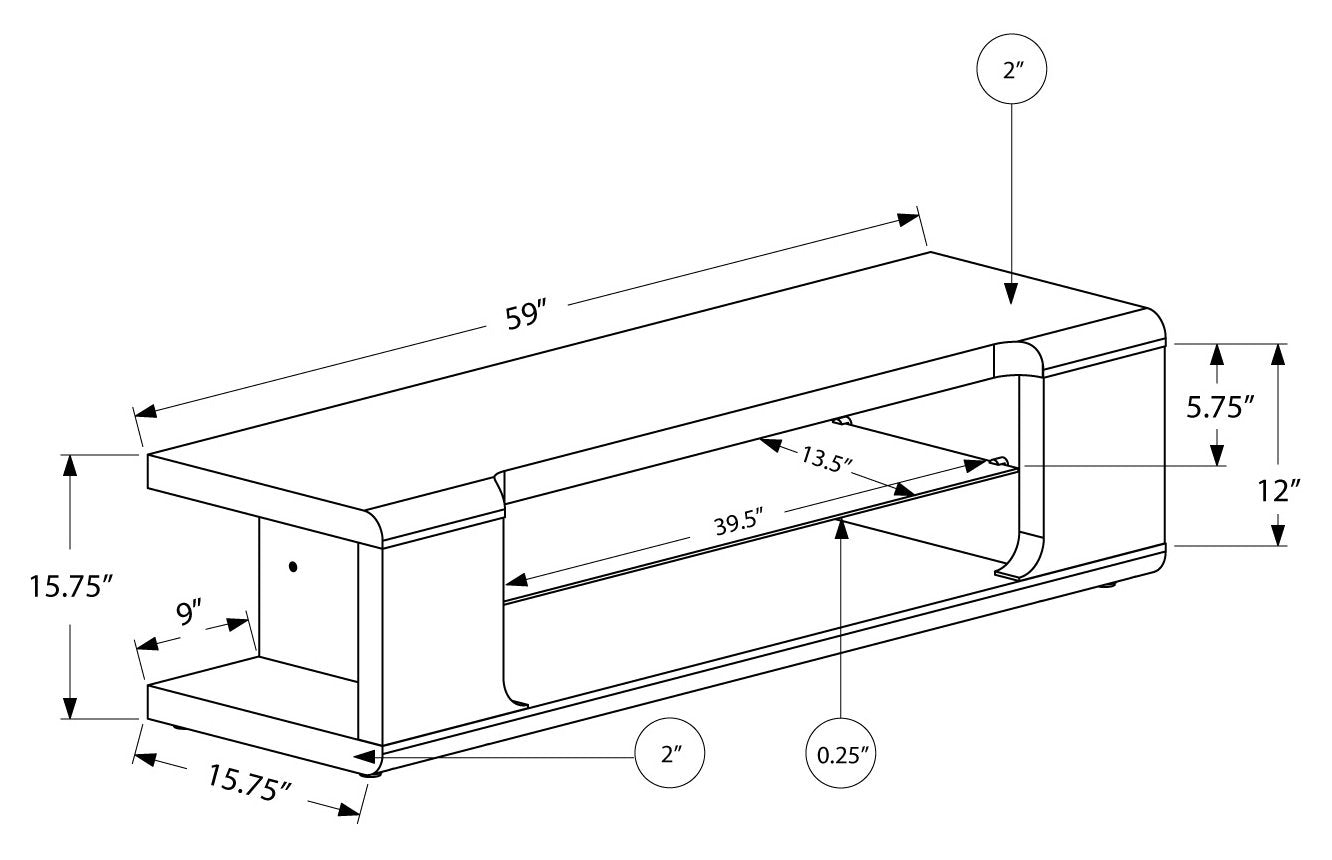 60L High Glossy White TV Stand with Tempered Glass - Modern Entertainment Center for Living Room, Bedroom & Home Theater