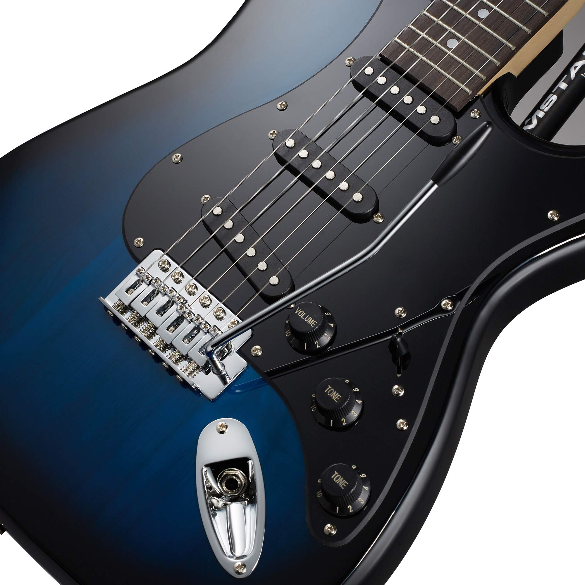 Ashthorpe 39-Inch Full-Size Electric Guitar Kit (Blue-Black) with Padded Gig Bag, Tremolo Bar, Strap, Strings, Cable, Cleaning Cloth & Picks - Perfect for Beginners, Practice, Live Performances & Studio Recording