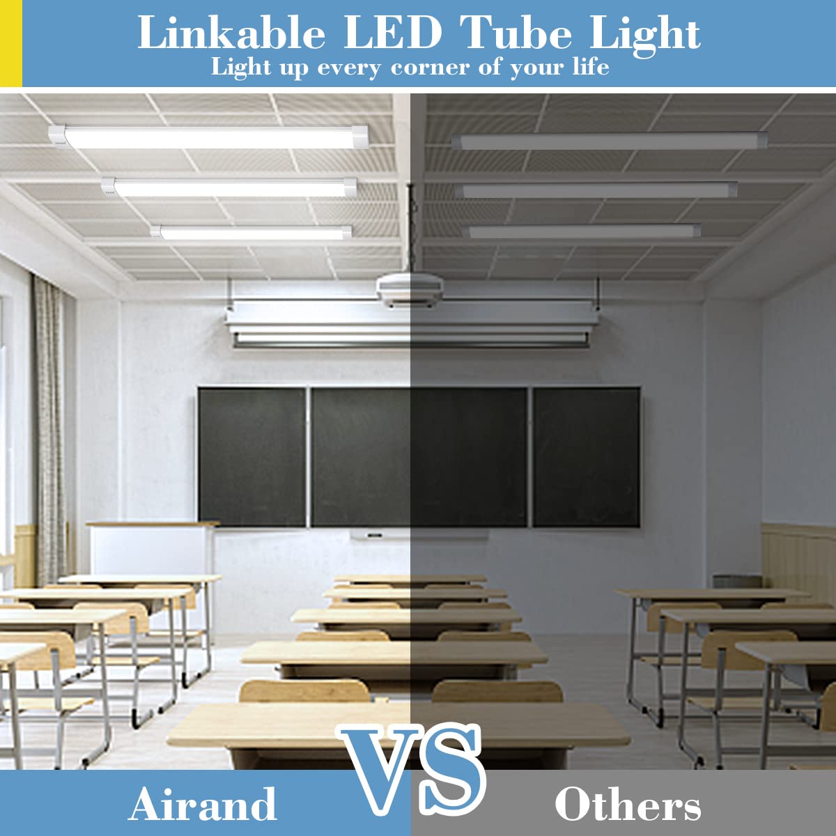 5FT LED Plug in Ceiling Light - 5000K Daylight Shop Light with Waterproof Design for Under Cabinet, Workbench & Garage - Energy Efficient LED Tube Lighting for Basement, Workshop & Home Use