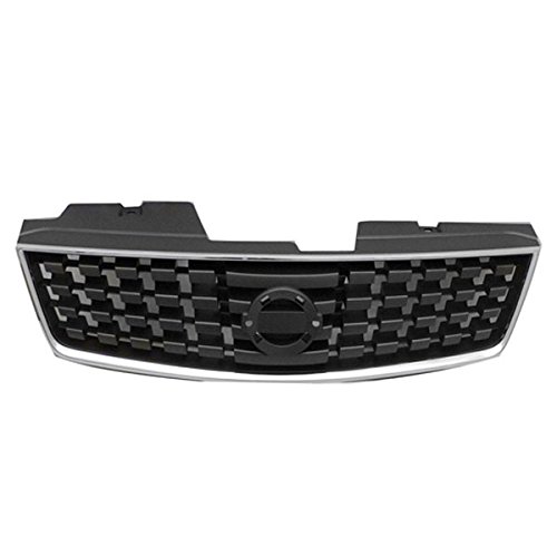 2007-2009 Nissan Sentra 2.0L Front Grille Assembly - Chrome Shell with Black Insert | Replacement Car Grille for Improved Style & Protection | Perfect for Auto Restoration & Custom Upgrades