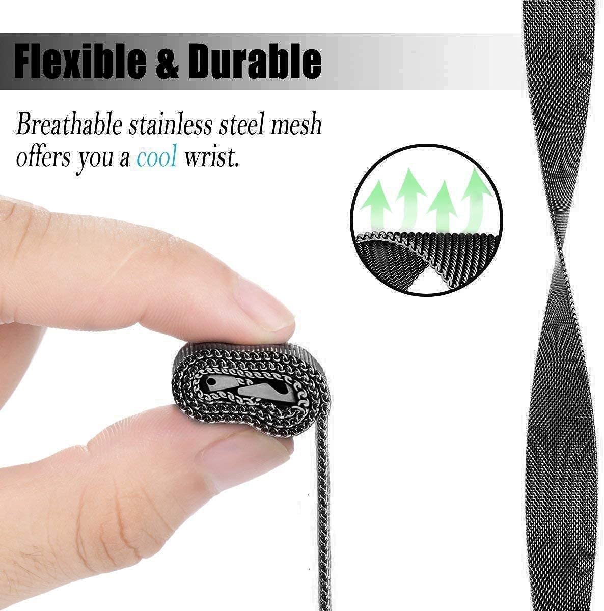 ECSEM Stainless Steel Watch Bands for Rinsmola Smartwatch - Quick Release Replacement Metal Wristbands | Perfect for Workouts, Office Wear & Everyday Use