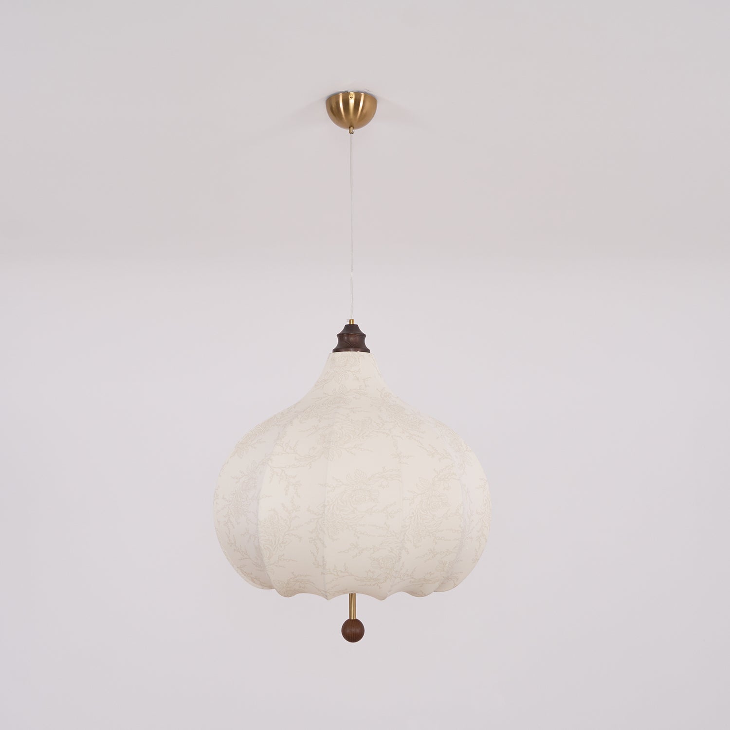 Handmade Chestnut Fabric Pendant Light - Modern Boho Hanging Lamp for Living Room, Bedroom, or Dining Room Decor