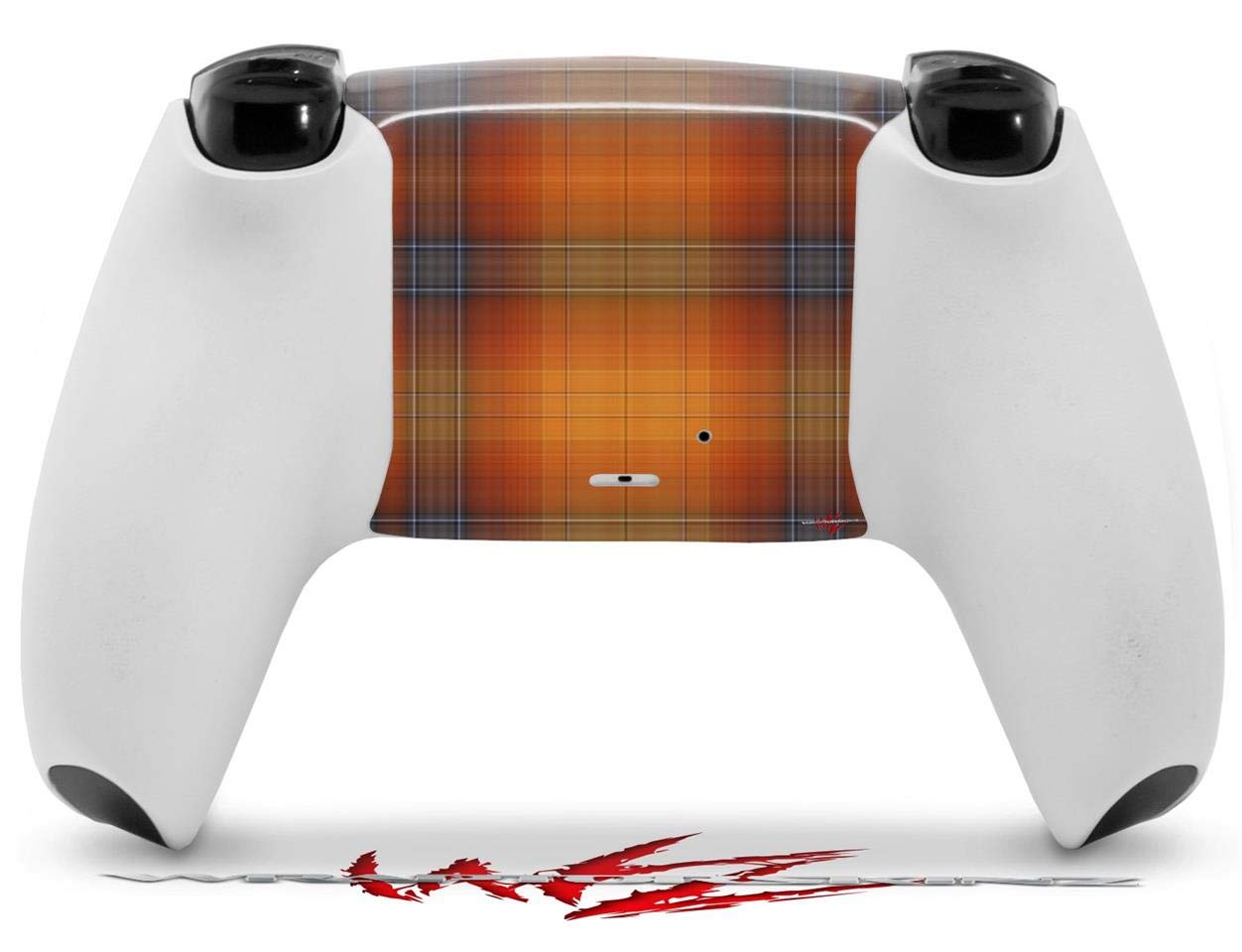 PS5 DualSense Controller Skin Wrap - Plaid Pumpkin Orange for Gaming Protection