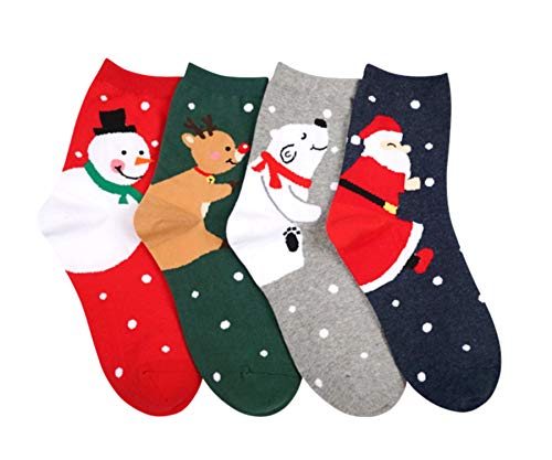 4 Pack Crew Socks - Chu-chu Christmas