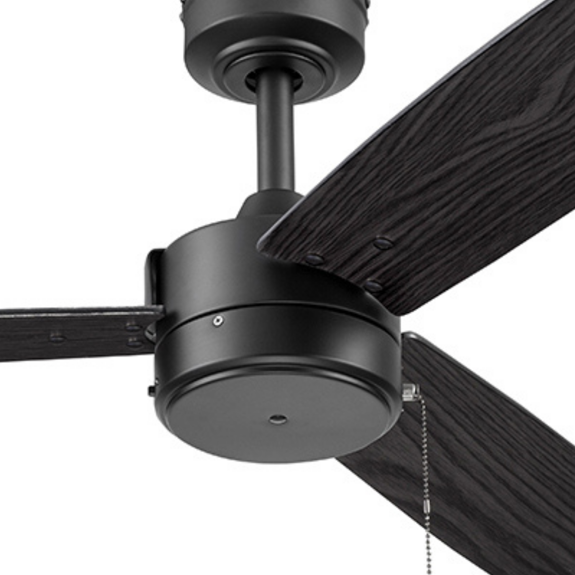 52 Inch Matte Black Ceiling Fan with Pull Chain - Indoor/Outdoor Use for Living Room, Bedroom, Patio & Covered Porch
