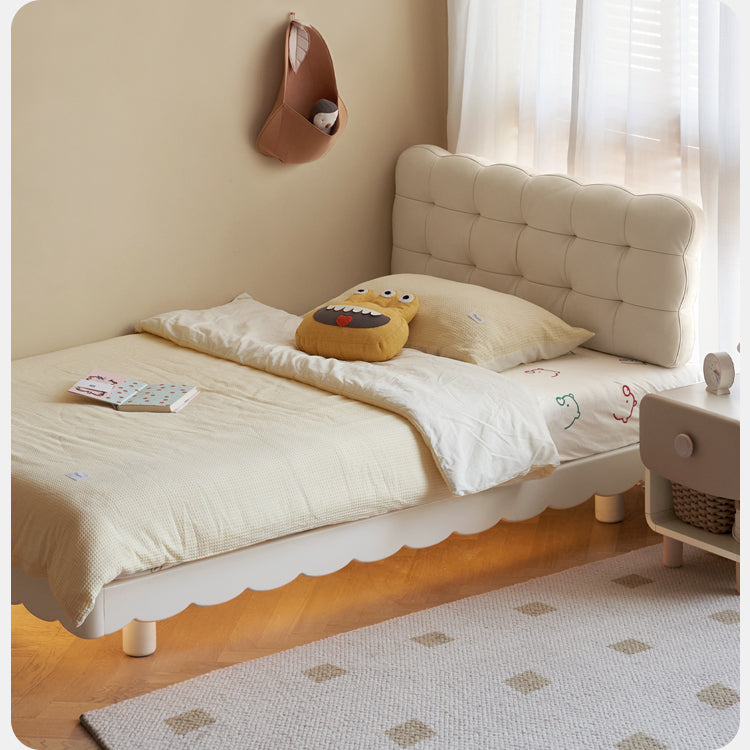 Solid Beech Wood Kids Platform Bed - No Headboard, Eco-Friendly & Sturdy for Toddler & Children's Bedroom - Perfect for Small Spaces & Montessori Style Rooms