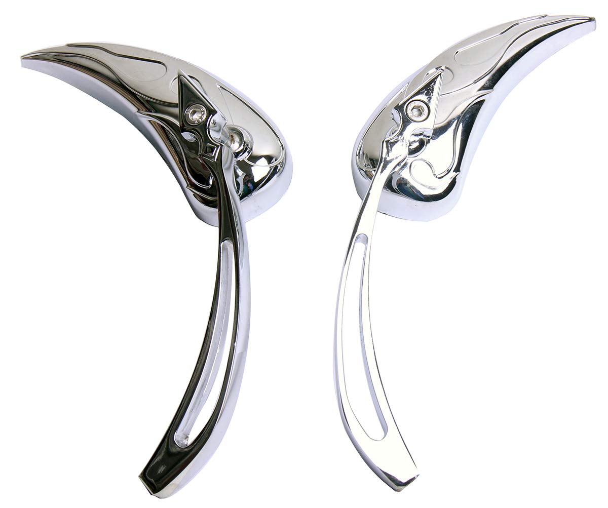 Mini Chrome Tear Drop Motorcycle Mirrors for 2013 Aprilia Tuono V4R - Sleek Side View Mirrors for Enhanced Safety and Style on Cruiser Bikes