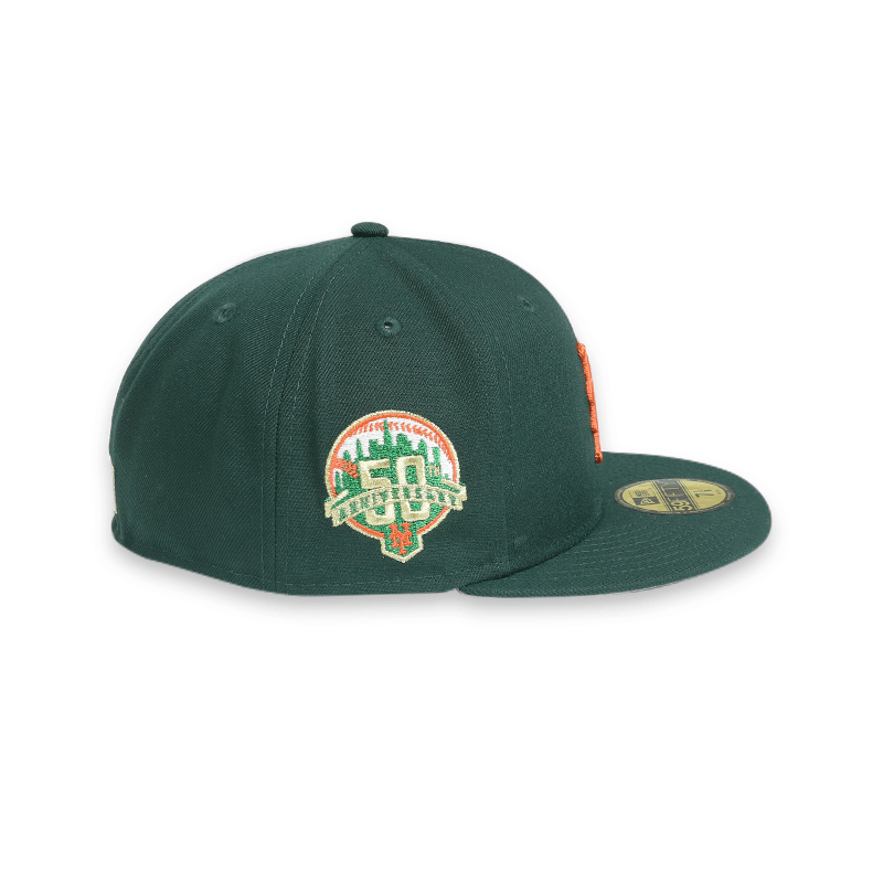 New York Mets 50th Anniversary Green 59FIFTY Fitted Hat for Men - Official MLB Baseball Cap for Fans, Sports & Casual Wear