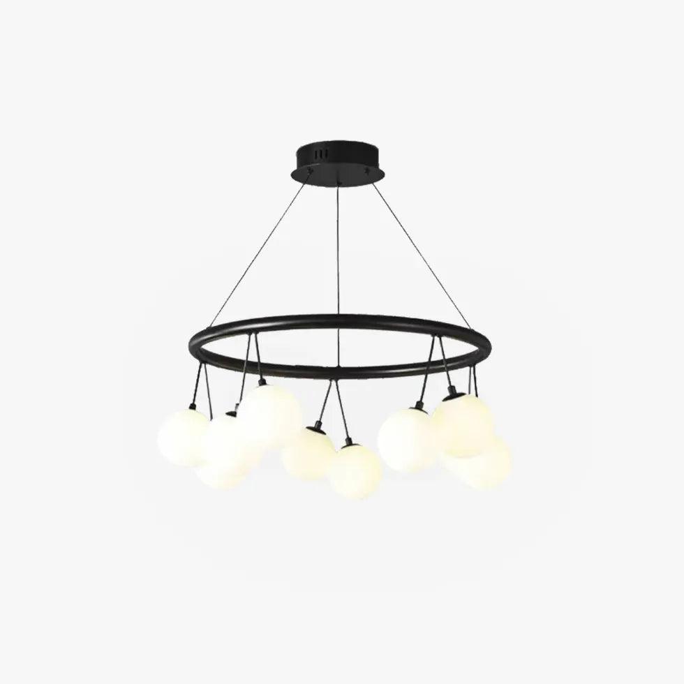 Modern Round Black Chandelier - Elegant Ceiling Light Fixture for Dining Room, Living Room & Bedroom Decor