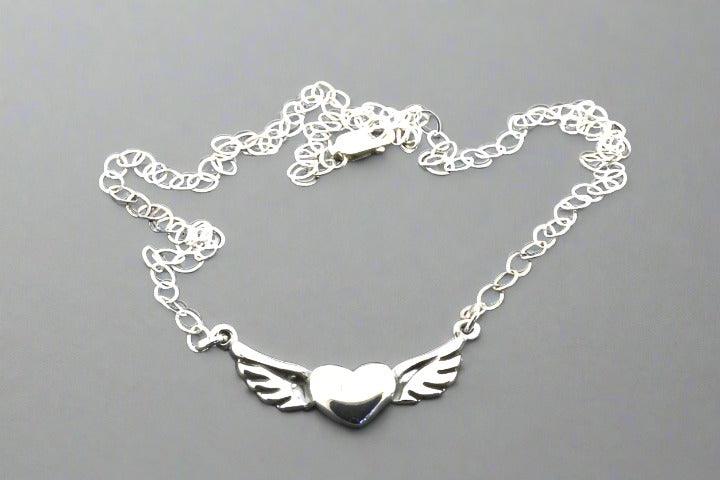 Flying Heart Necklace Sterling Silver - Elegant 925 Silver Jewelry for Women, Perfect Gift for Valentine's Day, Anniversary & Special Occasions