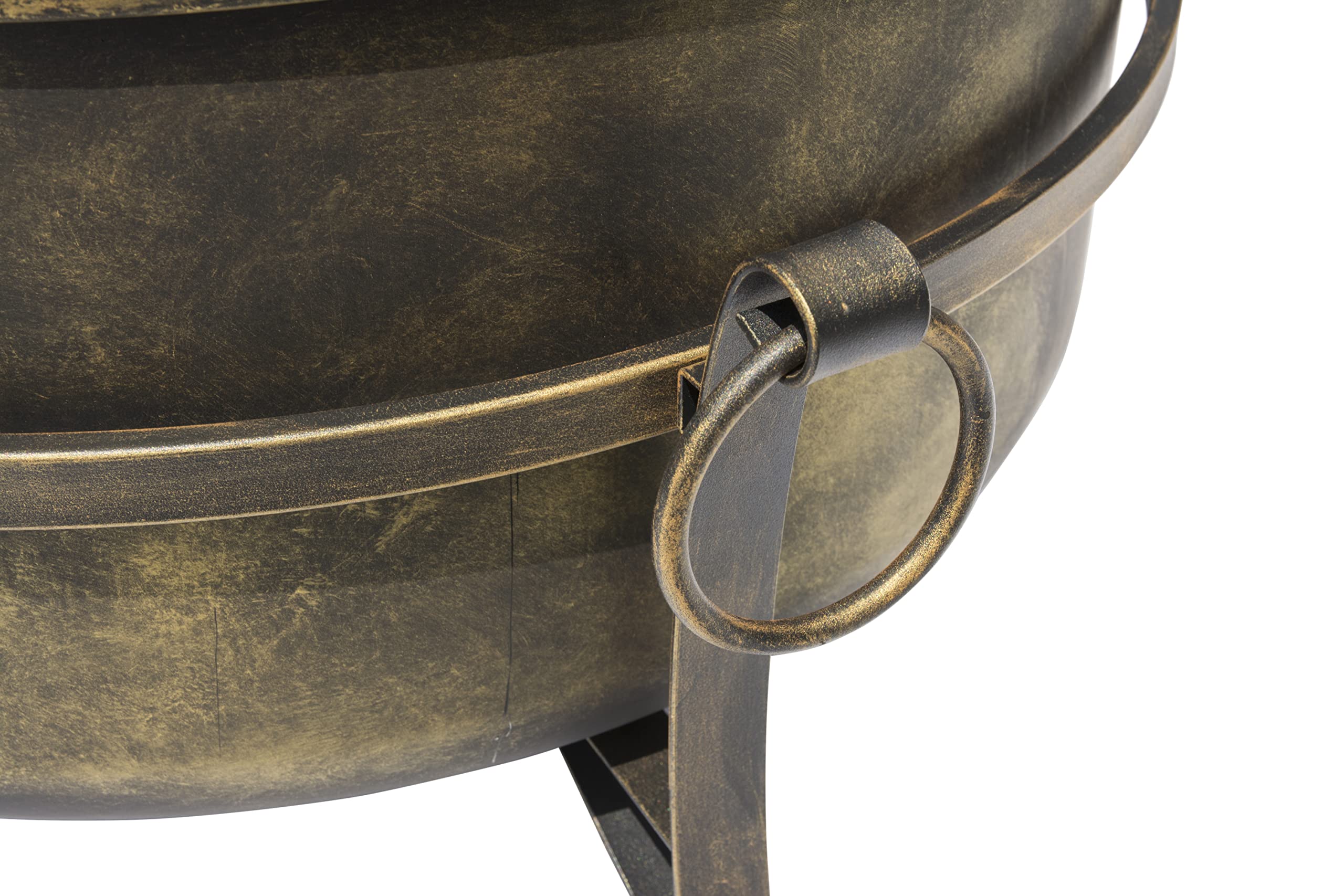 Bluewave 24 Inch All-Weather Outdoor Laguna Steel Cauldron Fire Pit Black for Backyard, Patio, and Camping