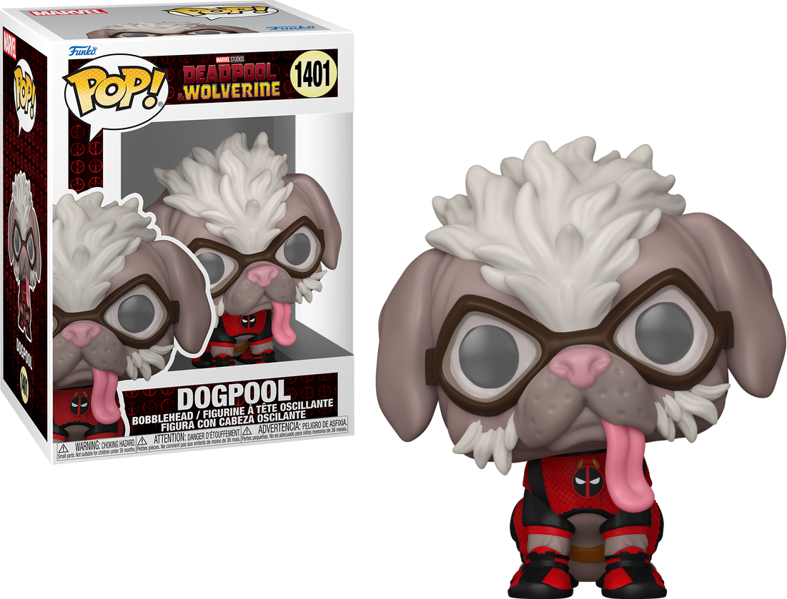 Deadpool & Wolverine Dogpool Funko Pop! Vinyl Figure #1401 - Marvel Collectible Action Figure for Fans, Gift for Comic Lovers - Perfect for Display, Office Decor, and Pop Culture Collections