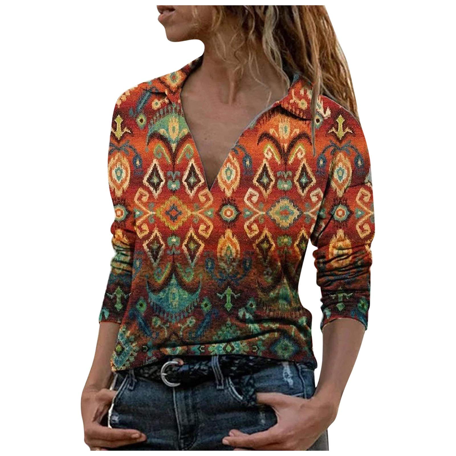 Masbird Women's Long Sleeve Henley Shirt - Casual Button Up Blouse & Pullover T-Shirt for Everyday Wear | Perfect for Work, Date Night & Weekend Outfits